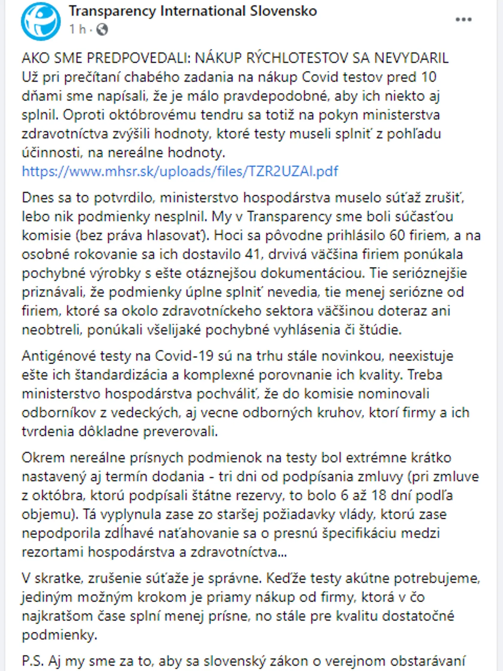 Celé znenie statusu