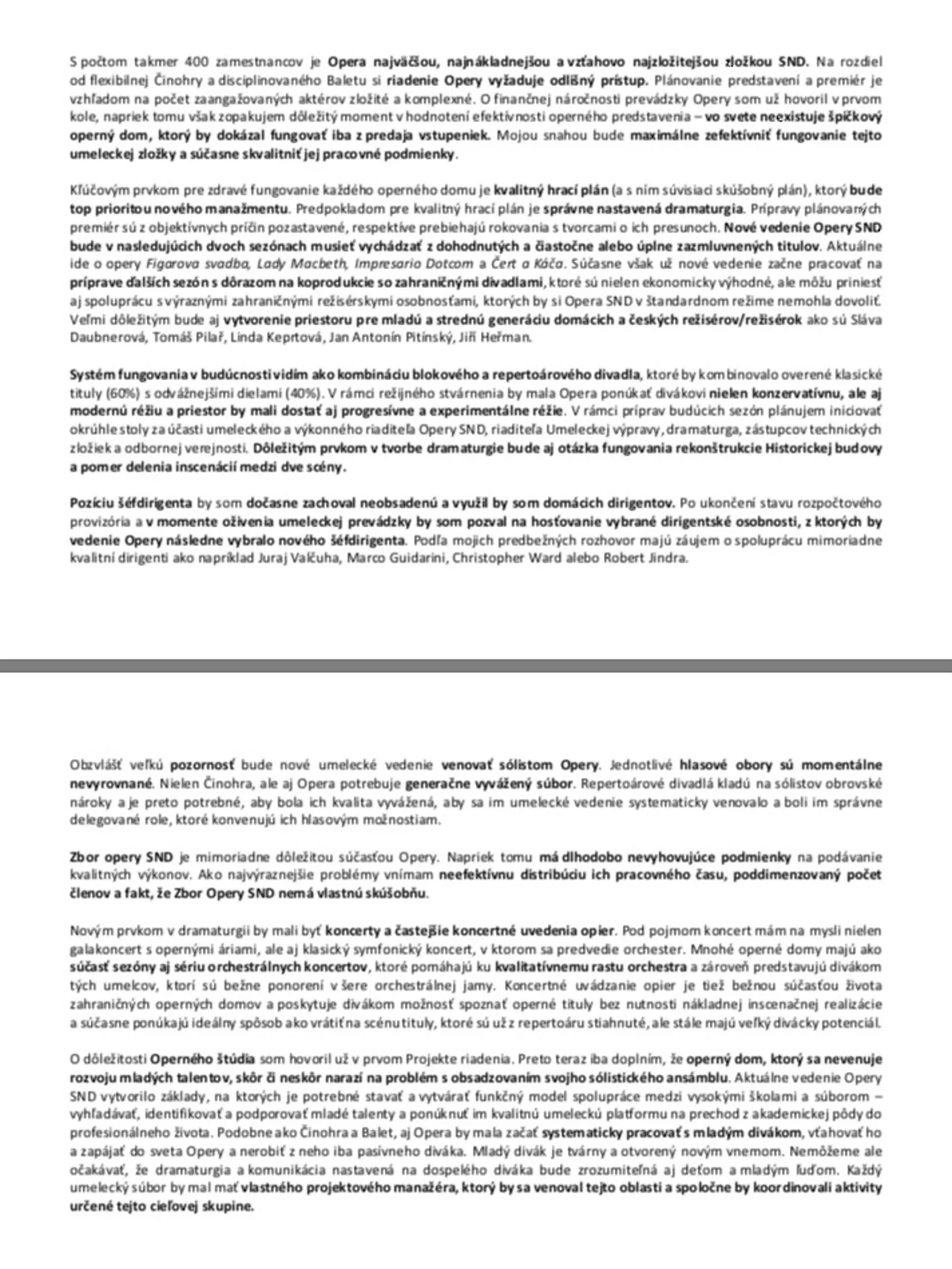 Projekt druhého kandidáta na post generálneho riaditeľa SND Mateja Drličku