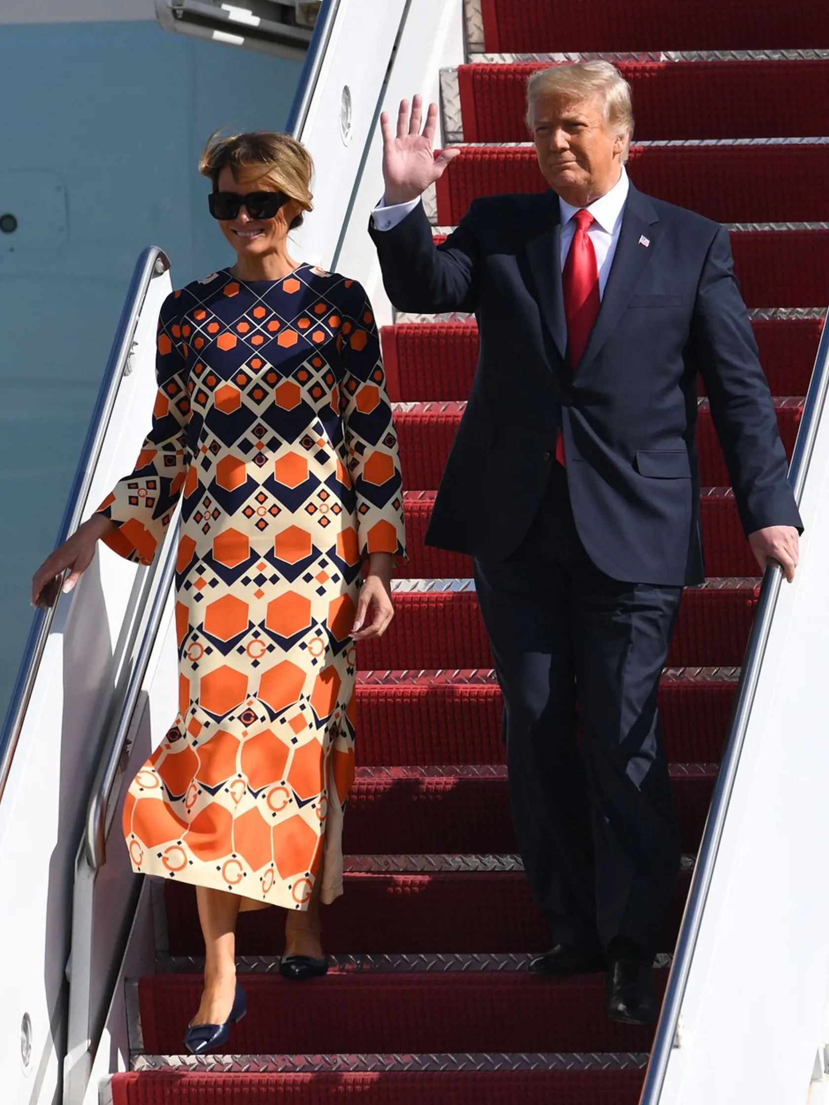 US President Donald Trump and First Melania Trump arrive on Airforce One at Palm Beach International Airport, West Palm Beach, Florida, USA - 20 Jan 2021