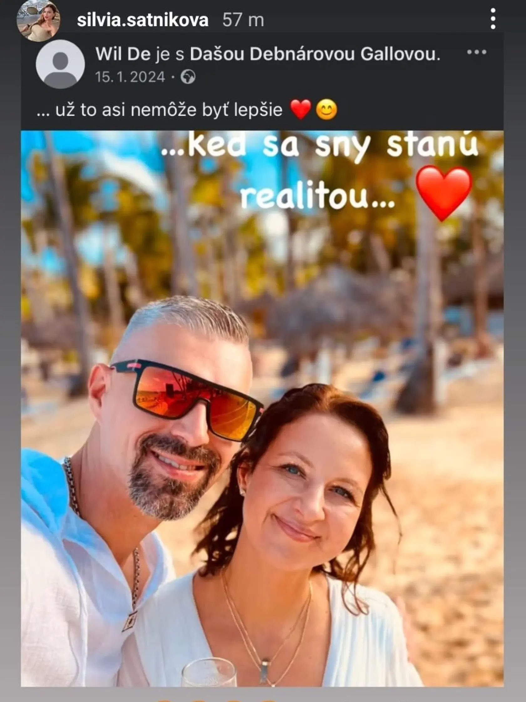 Silvia, Borisova nádejná svokra, zverejnila na sociálnej sieti statusy, v ktorých potvrdila, že malá Sofinka a jej mama sú ich rodina.