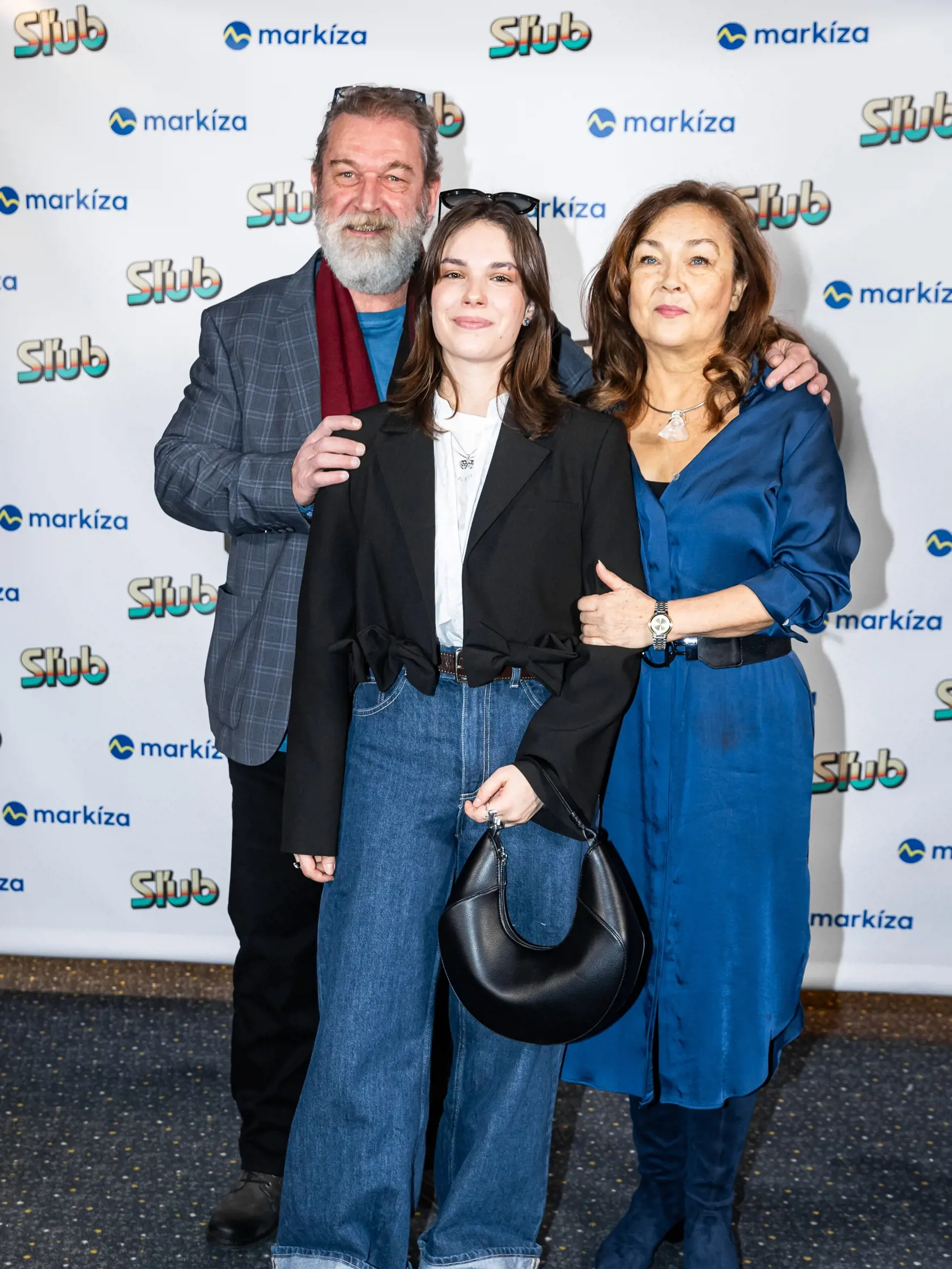 Premiéra denného televízneho seriálu “SĽUB” v Bratislave. Na snímke Michal Ďuriš, Dagmar Sanitrová a Paula Lopatovská.