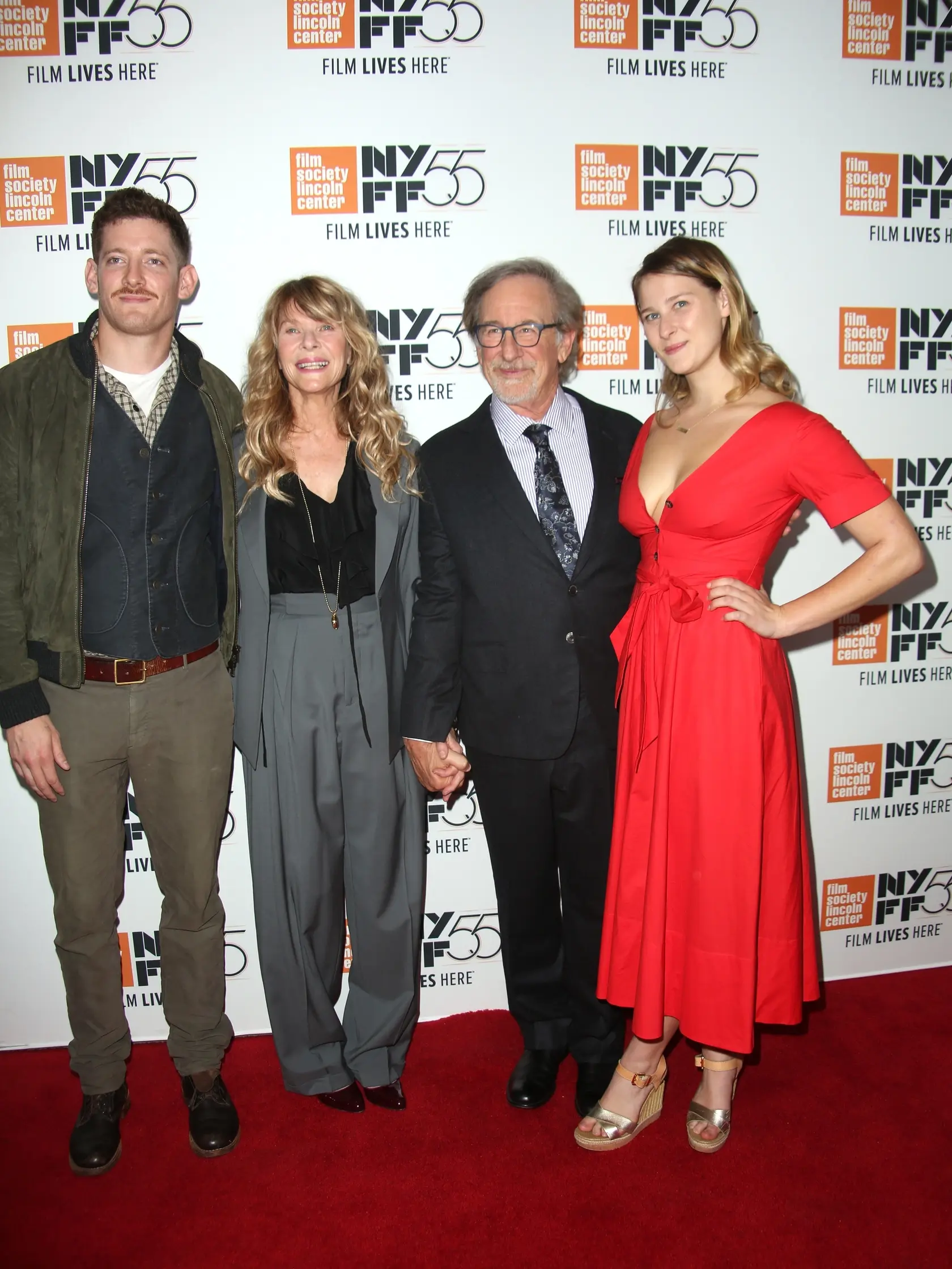 Sawyer Spielberg, Kate Capshaw, Steven Spielberg a Destry Spielberg (2017)