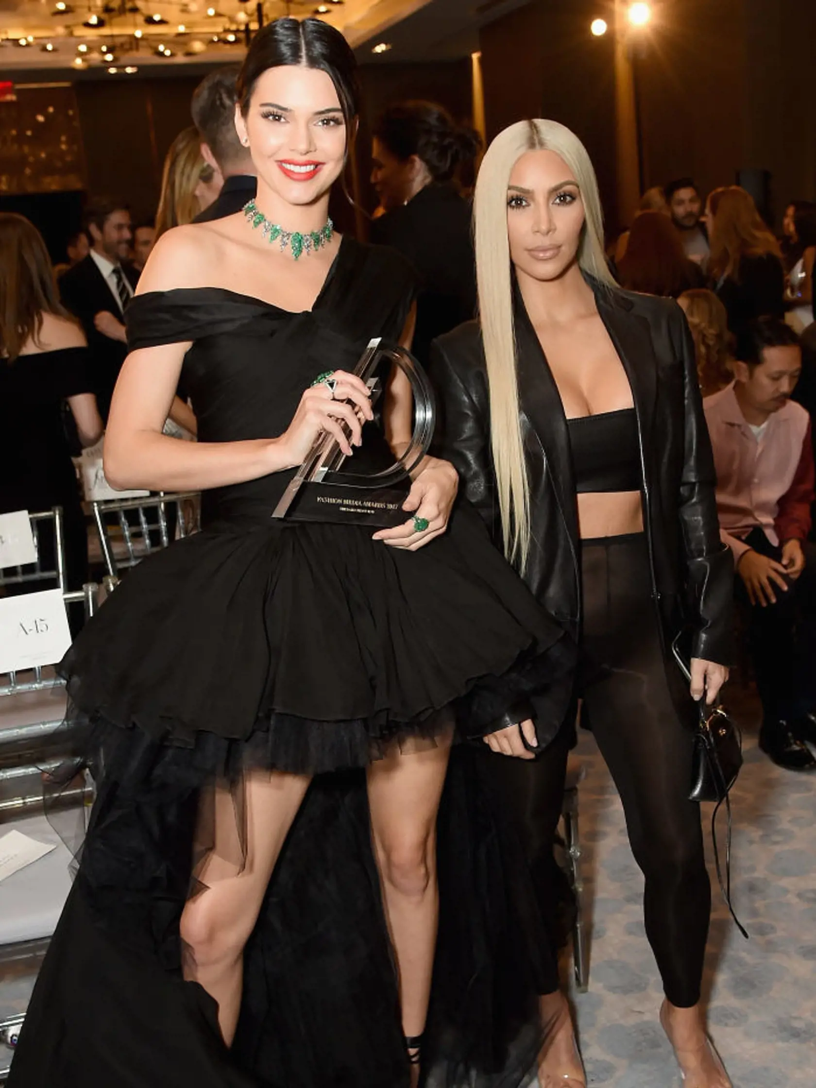 NEW YORK, NY - SEPTEMBER 08:  Kendall Jenner and Kim Kardashian West attend the Daily Front Row's Fashion Media Awards at Four Seasons Hotel New York Downtown on September 8, 2017 in New York City.  (Photo by Nicholas Hunt/Getty Images for Daily Front Row)