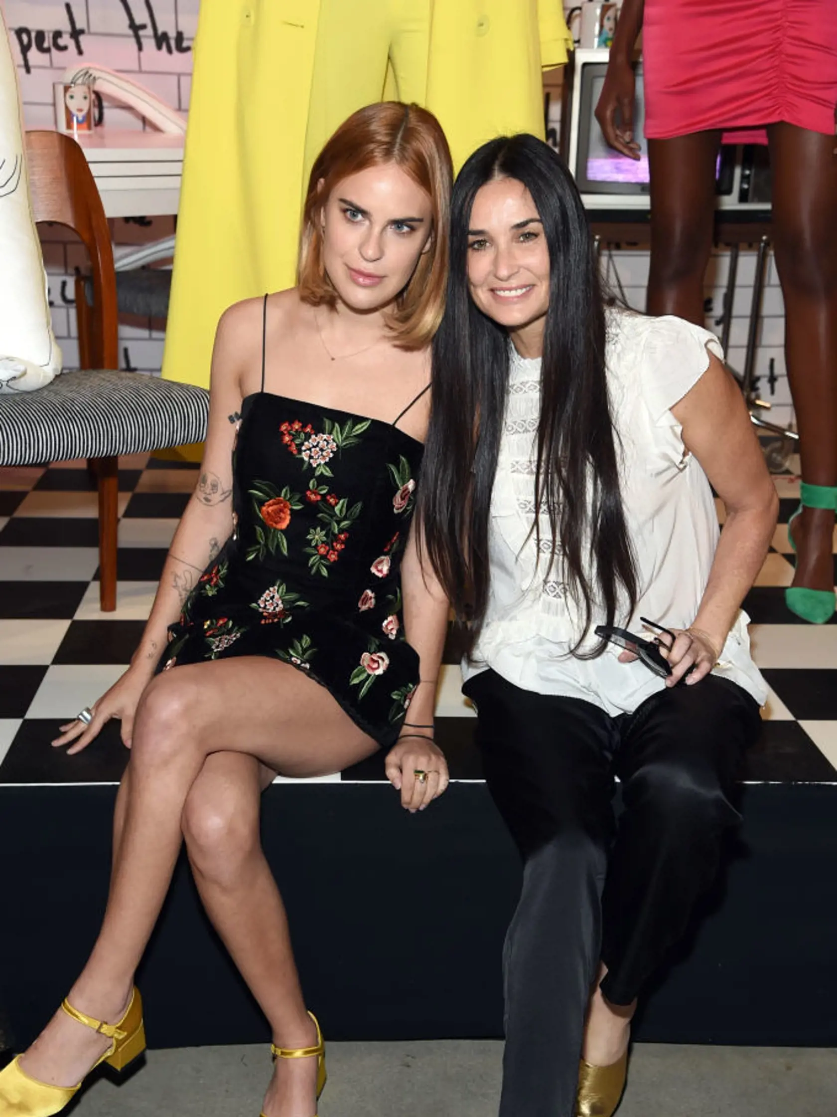 NEW YORK, NY - SEPTEMBER 12:  Actresses Scout Willis and Demi Moore at Alice + Olivia By Stacey Bendet - fashion show during September 2017 - New York Fashion Week: The Shows at Gallery 2, Skylight Clarkson Sq on September 12, 2017 in New York City.  (Photo by Jamie McCarthy/Getty Images)