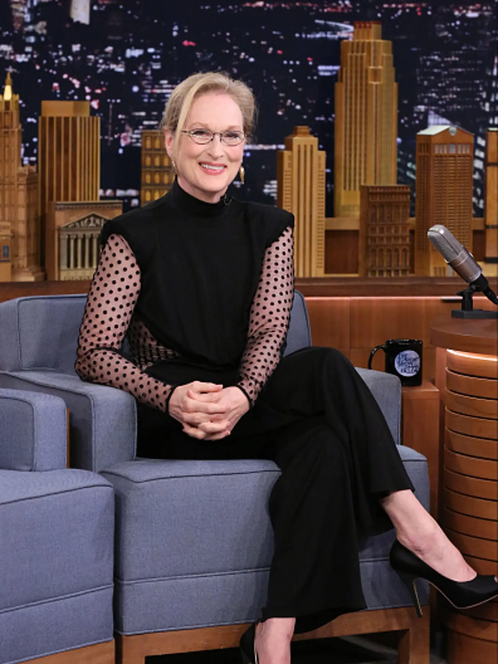 THE TONIGHT SHOW STARRING JIMMY FALLON -- Episode 0304 -- Pictured: Actress Meryl Streep on August 3, 2015 -- (Photo by: Douglas Gorenstein/NBC/NBCU Photo Bank via Getty Images)