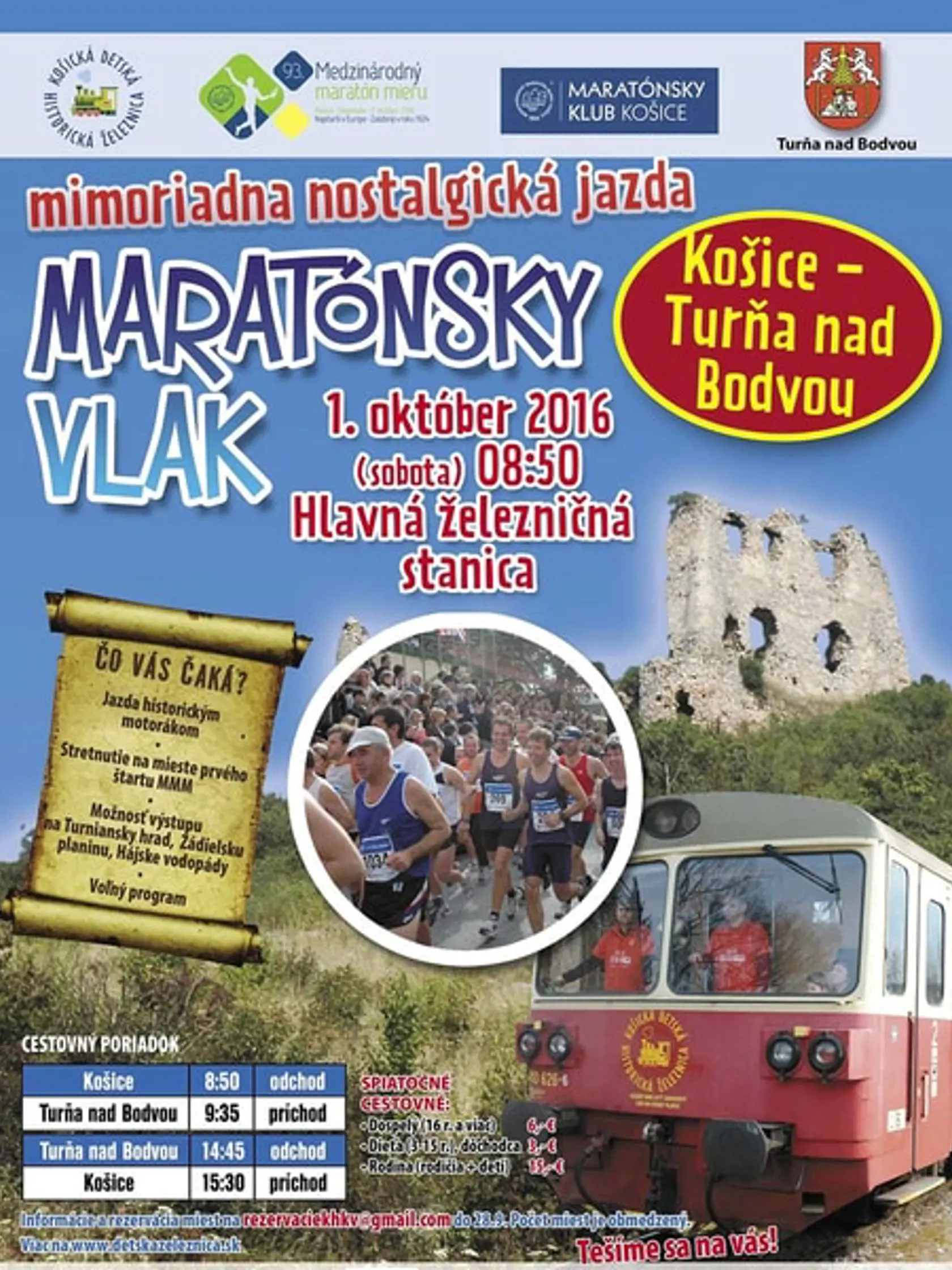 Pozvánka. Maratónsky vlak.