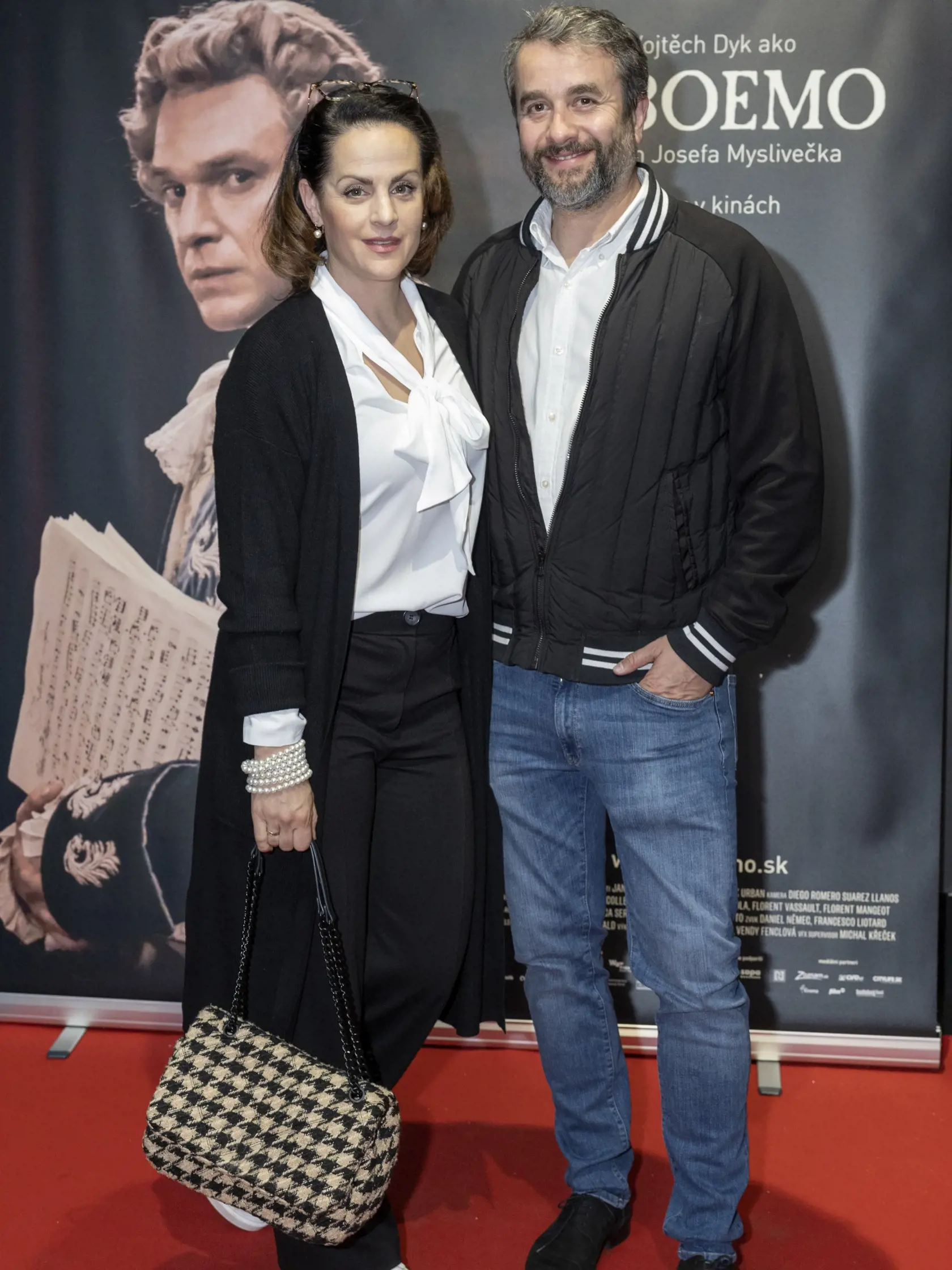 Il Boemo, premiéra historického filmu režiséra Petra Václava o živote a tvorbe hudobného skladateľa Jozefa Myslivečka. Na snímke je Vladimír Kobielsky s manželkou Alenou.