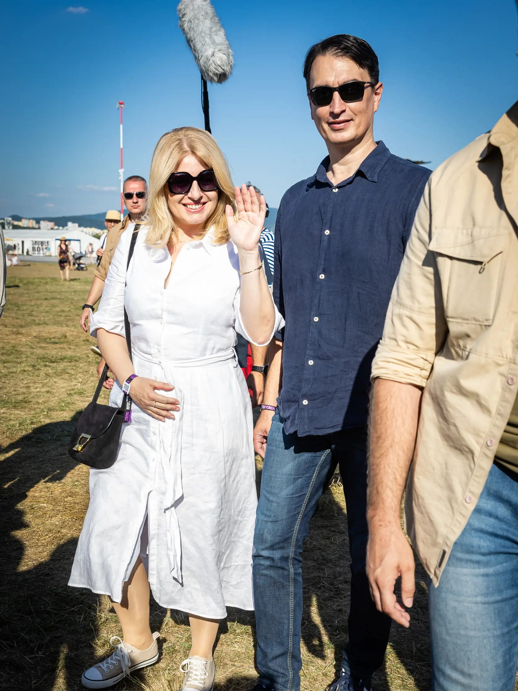 Festival “POHODA 2023” na letisku v Trenčíne. Na snímke Zuzana Čaputová a Juraj Rizman.