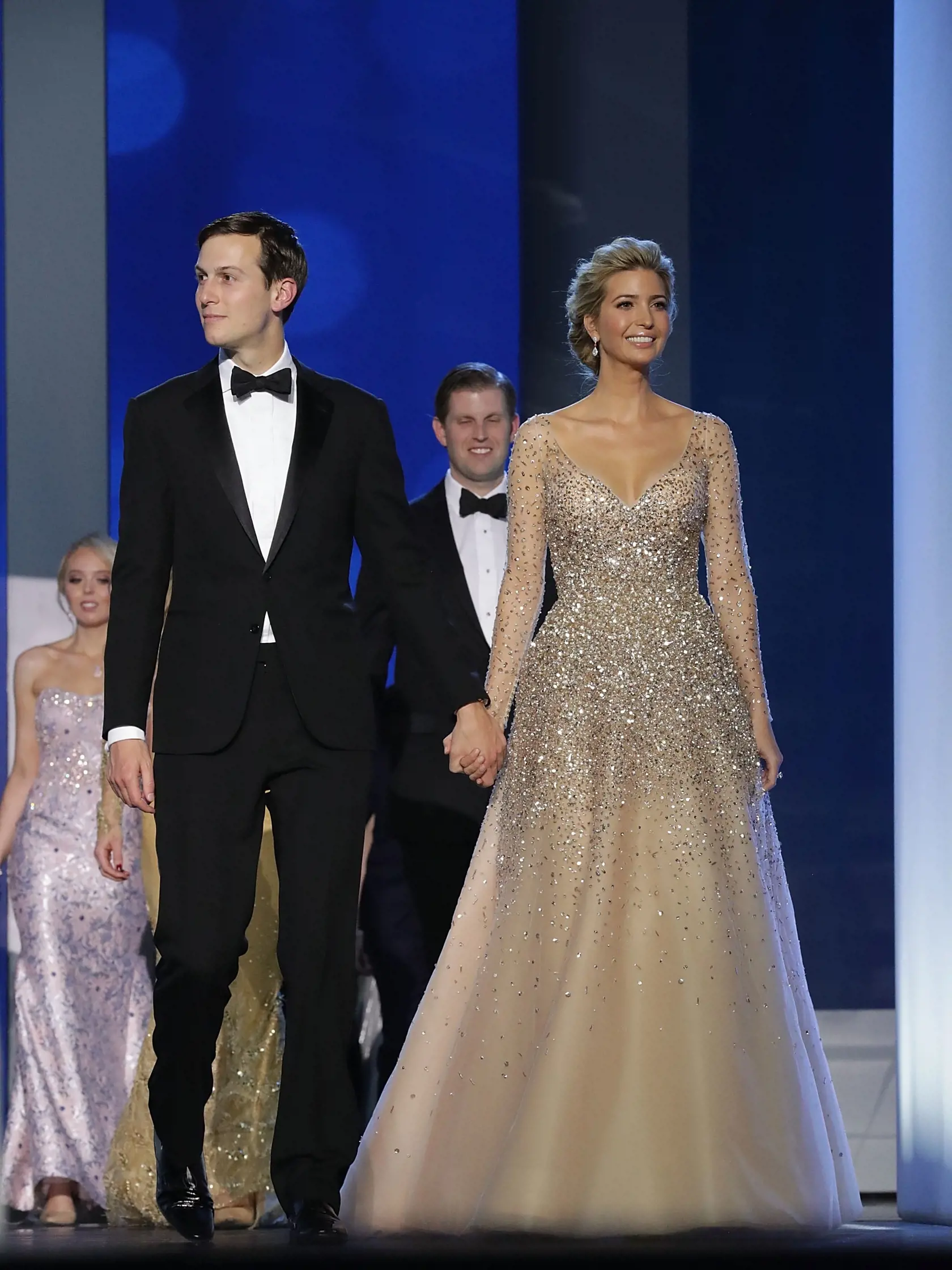 WASHINGTON, DC - JANUARY 20:  Ivanka Trump (R) and her husband Jared Kushner arrive at the Freedom Ball at the Washington Convention Center January 20, 2017 in Washington, DC. The ball is part of the celebrations following U.S. President Donald Trump's inauguration.  (Photo by Chip Somodevilla/Getty Images)