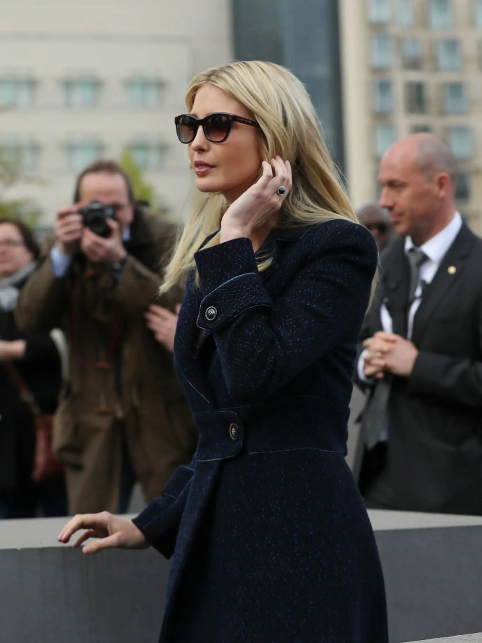 BERLIN, GERMANY - APRIL 25:  Ivanka Trump, daughter of U.S. President Donald Trump, walks among stellae at the Memorial to the Murdered Jews of Europe, also called the Holocaust Memorial, on April 25, 2017 in Berlin, Germany. Ivanka Trump attended the W20 conference on empowerment for women earlier in the day and is visiting the Siemens training center and the Holocaust Memorial before attending an evening gala sponsored by Deutsche Bank.  (Photo by Sean Gallup/Getty Images)