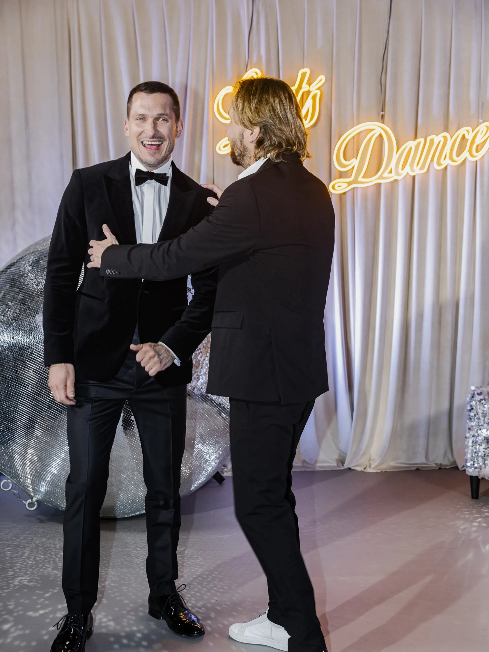 Na snímke Ján Ďurovčík a Ján Koleník počas predstavenia poroty a tanečných párov súťaže TV Markíza Let´s Dance 2023.