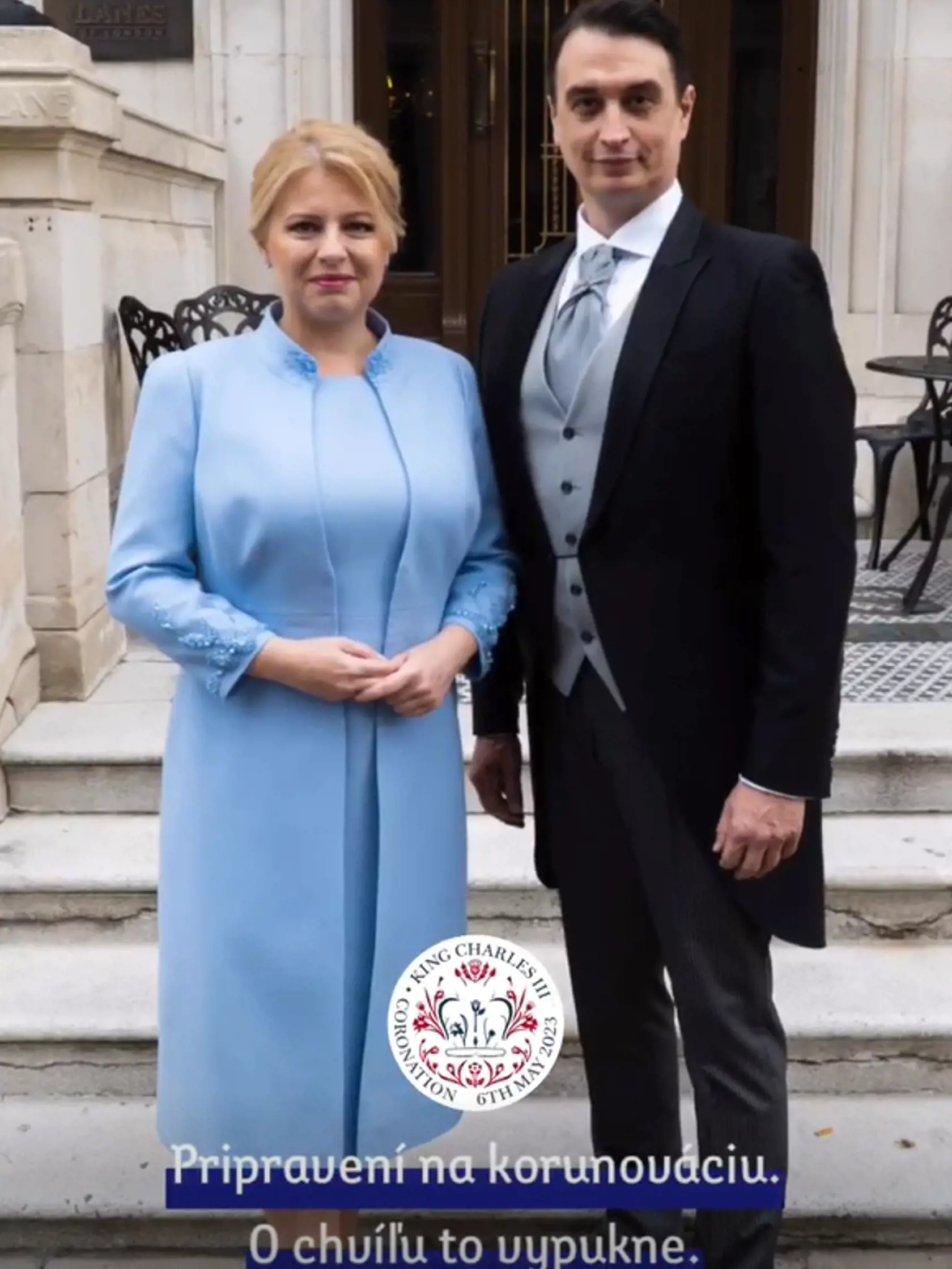 Prezidentka Zuzana Čaputová s partnerom Jurajom Rizmanom pripravení na korunováciu kráľa Karola III.