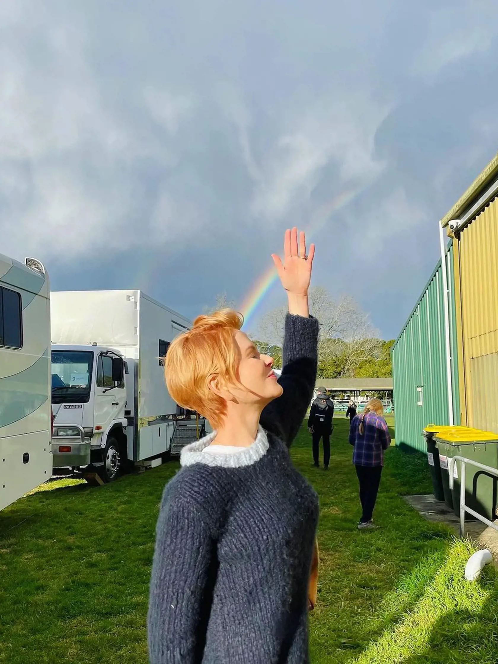 Nicole Kidman na natáčaní.