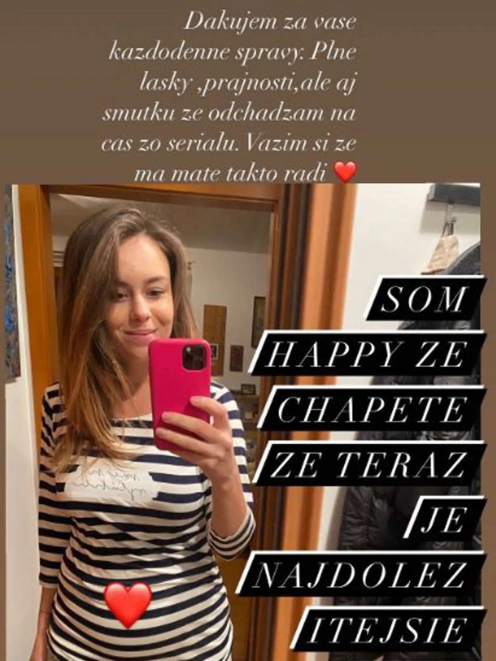 Dominika Kavaschová si pre bábätko dáva pauzu od práce.