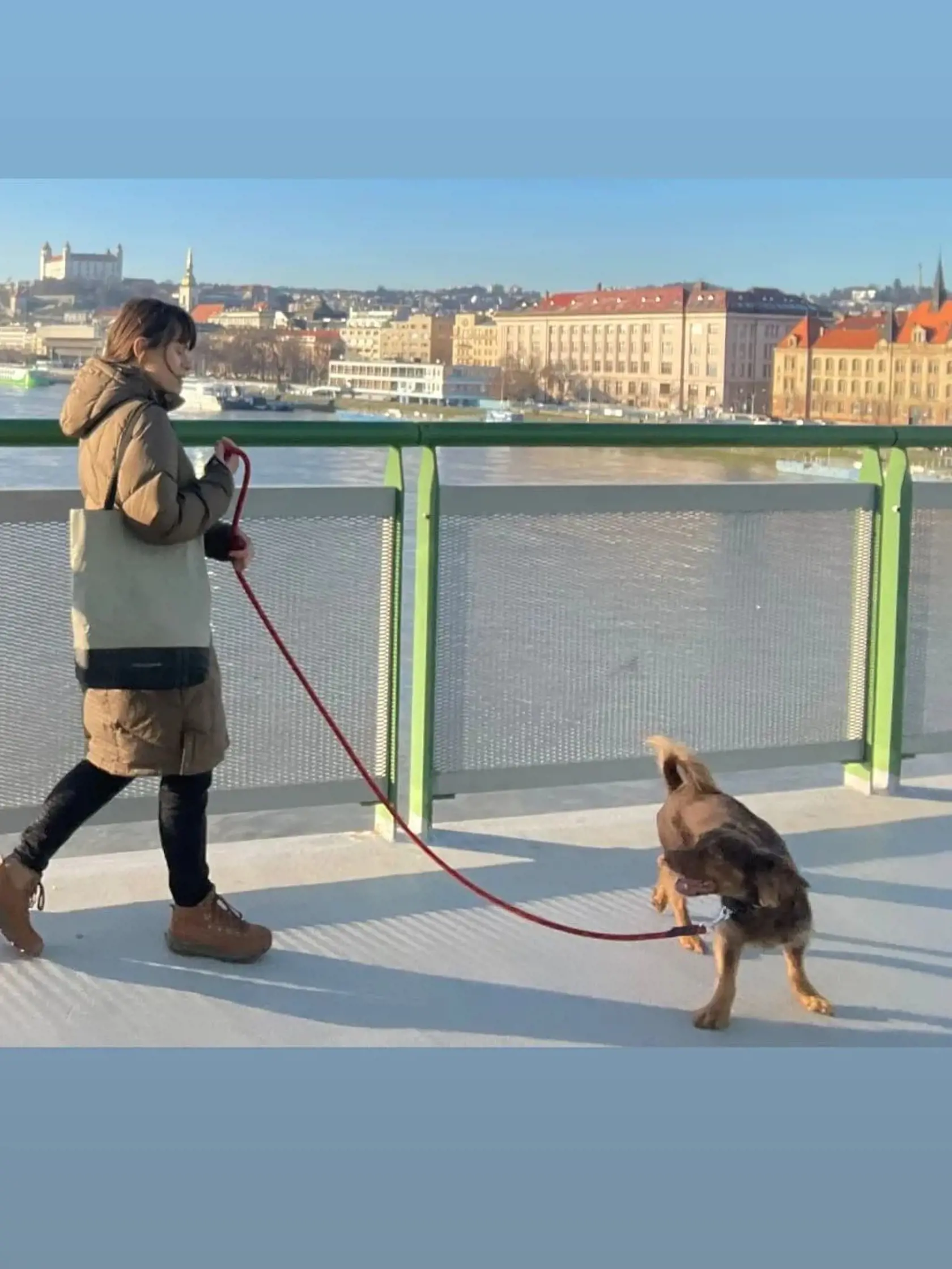 Kristína rada trávi čas so svojím čokoládovým psíkom.
