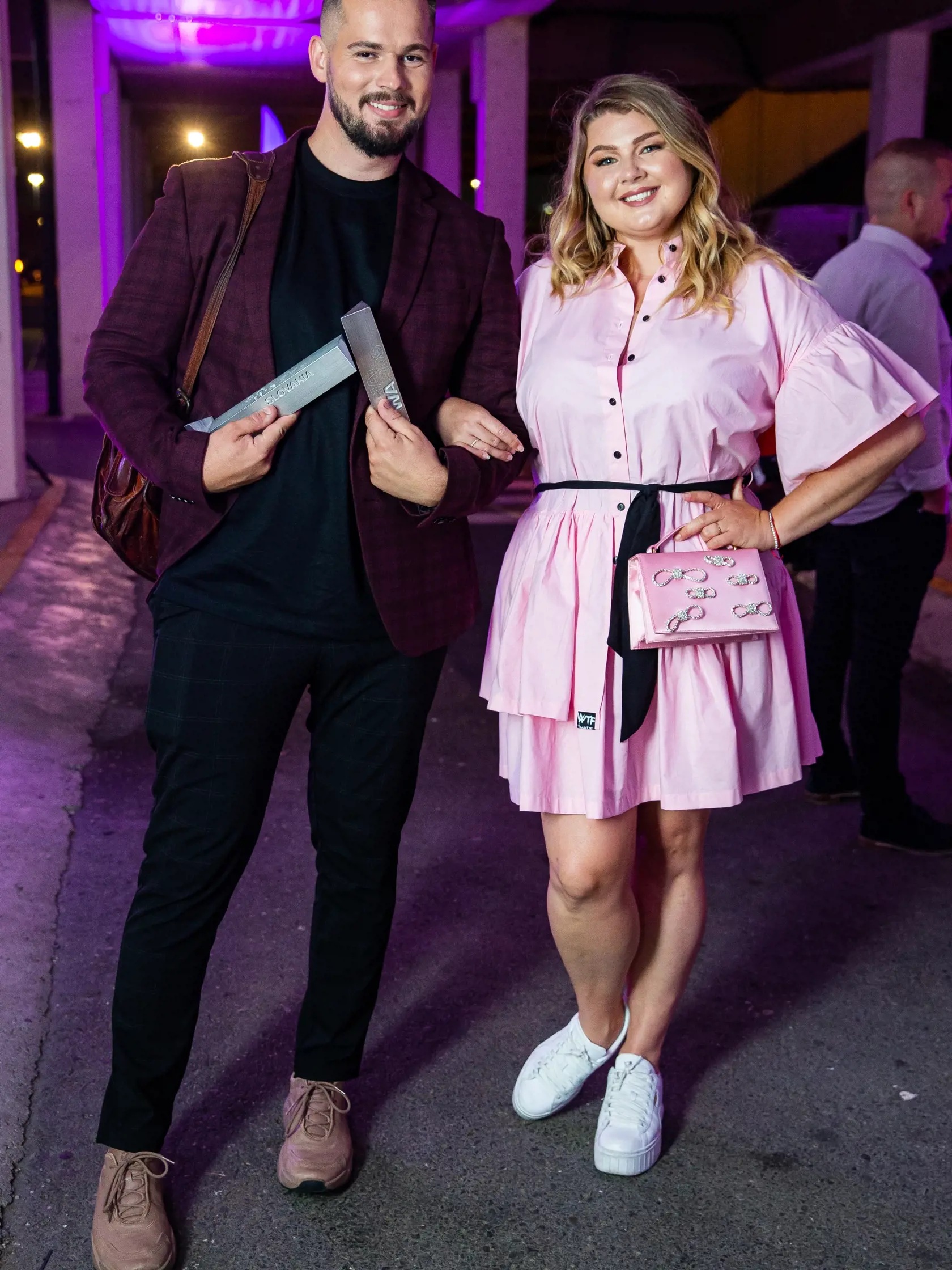 Galavečer Social Awards Slovakia "SOWA" v Bratislave. Na snímke Fero Joke a Evelyn.