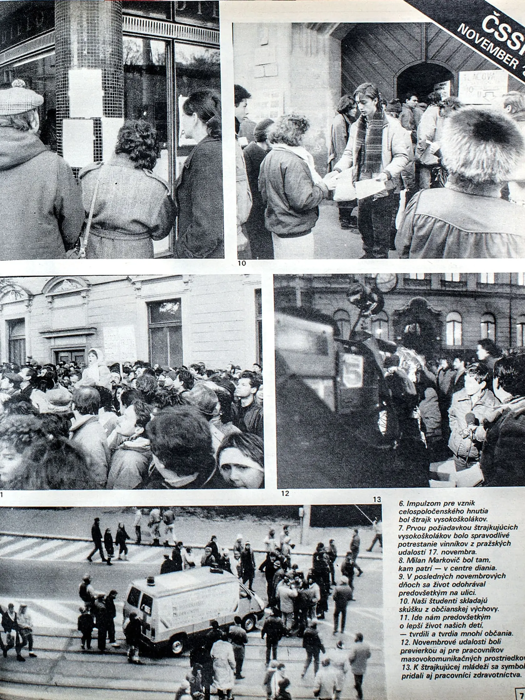 Udalosti novembra a decembra 1989 v časopise Život.