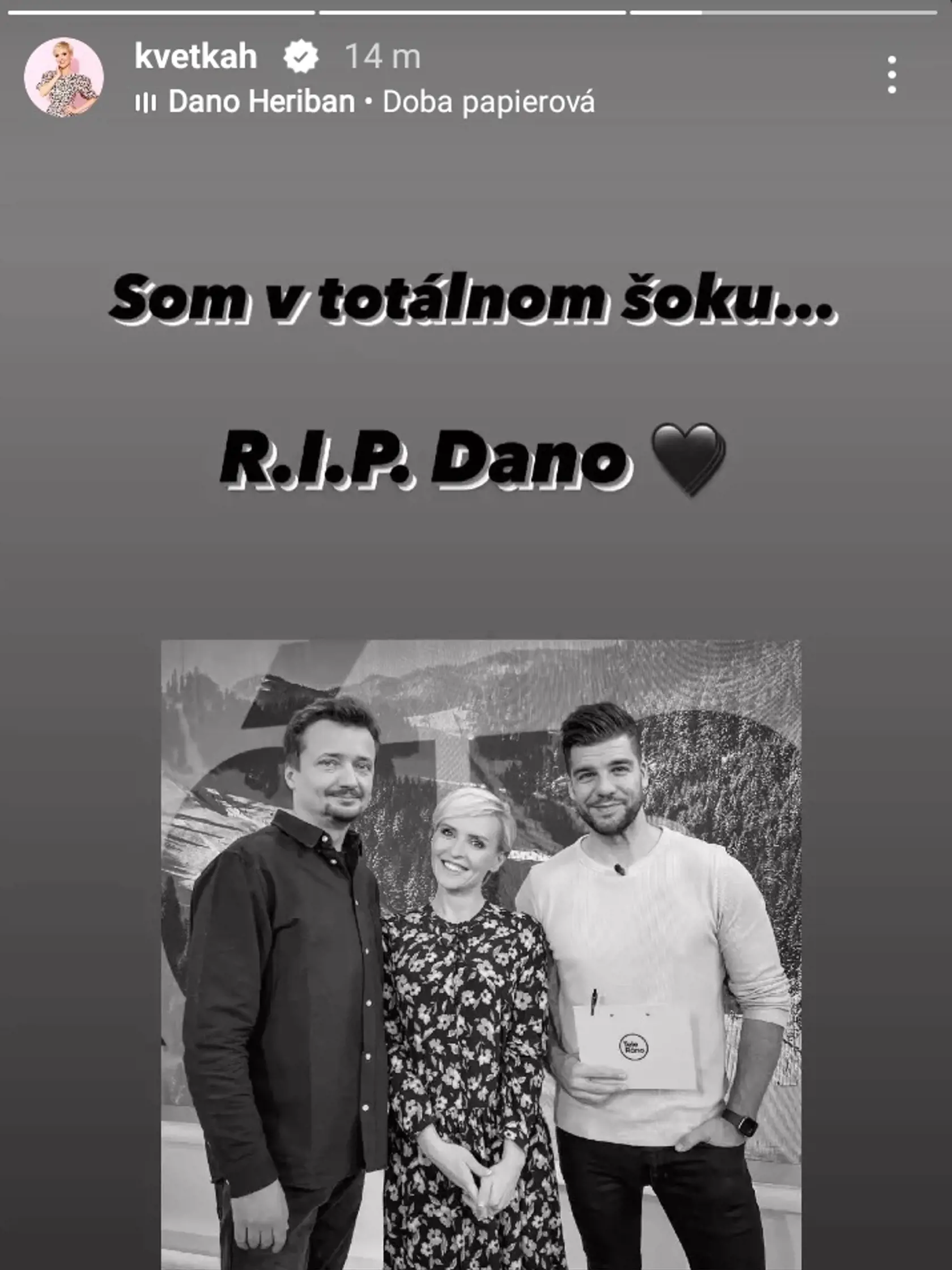 Kolegovia a kamaráti oplakávajú smrť herca Dana Heribana.