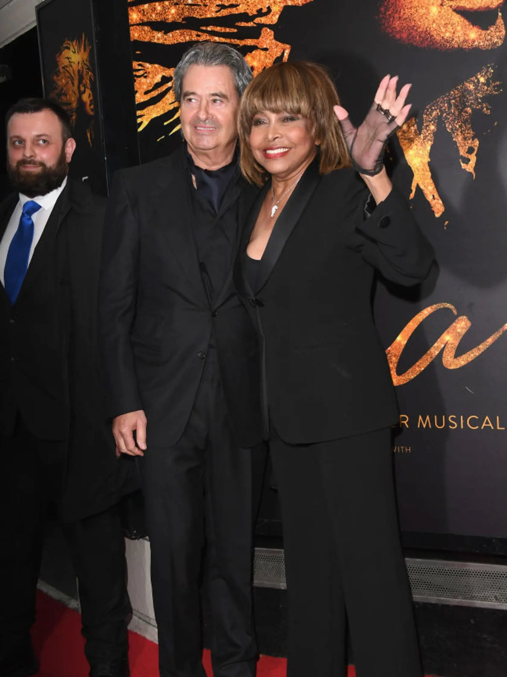 LONDON, ENGLAND - APRIL 17:  Tina Turner (R) and Erwin Bach attend the opening night of 'Tina' the Tina Turner musical at Aldwych Theatre on April 17, 2018 in London, England.  (Photo by Stuart C. Wilson/Getty Images)