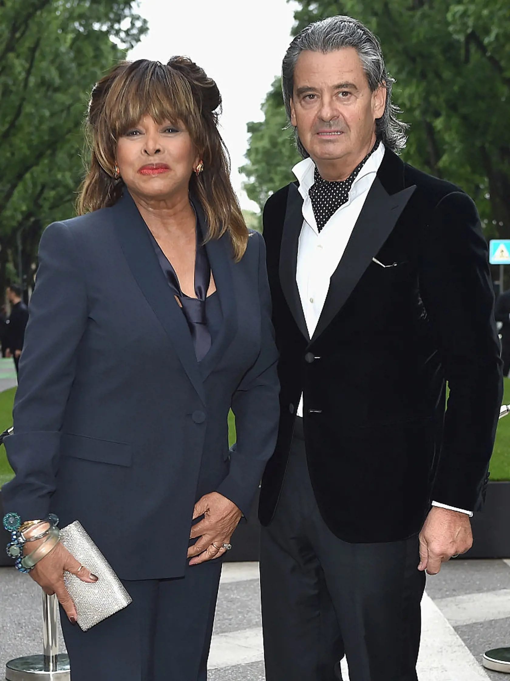 MILAN, ITALY - APRIL 30:  Tina Turner and  Erwin Bach attend the Giorgio Armani 40th Anniversary  Silos Opening And Cocktail Reception on April 30, 2015 in Milan, Italy.  (Photo by Jacopo Raule/Getty Images  for Giorgio Armani)