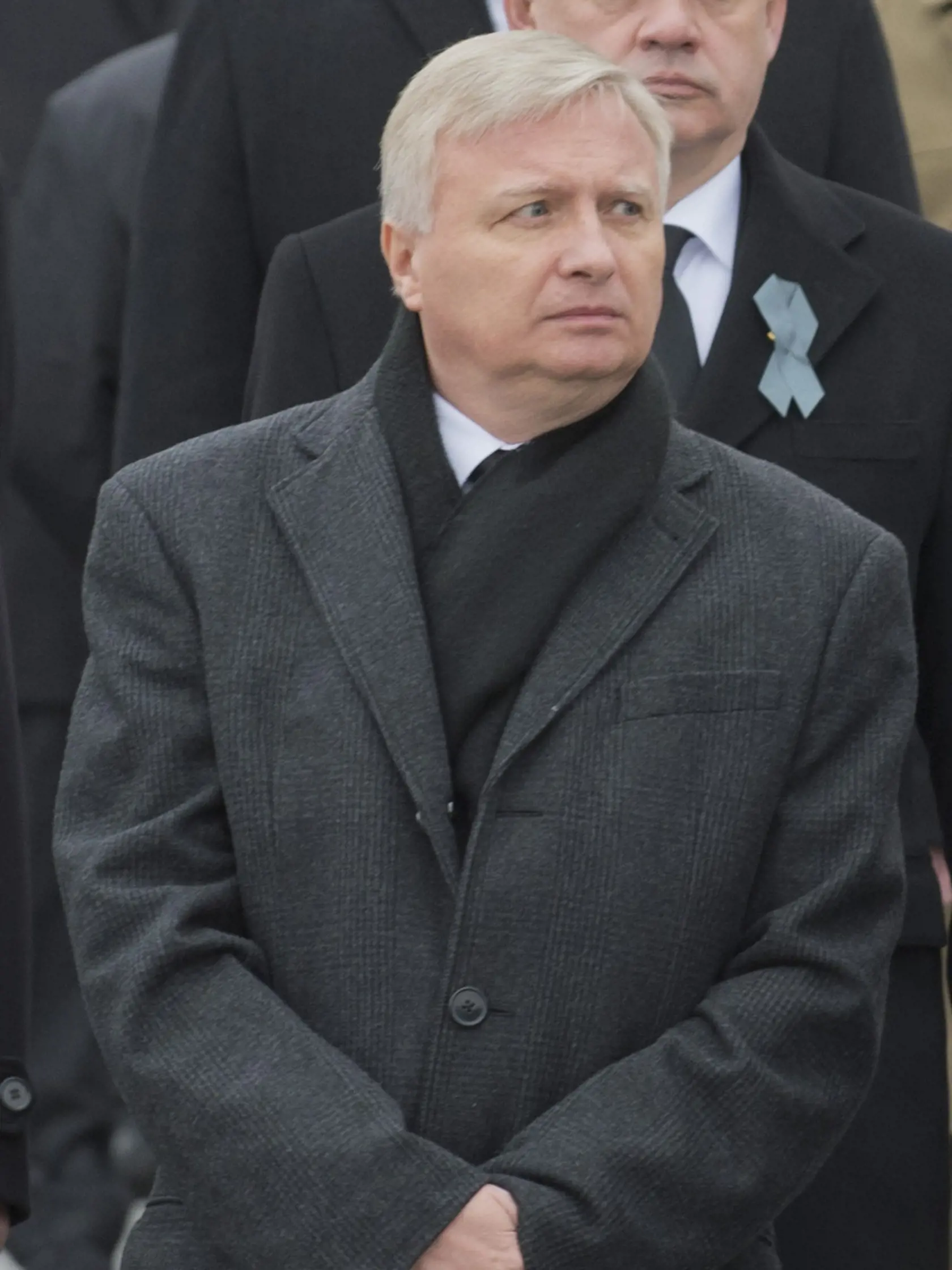 Michal Kováč ml. na pohrebe svojho otca v roku 2016.