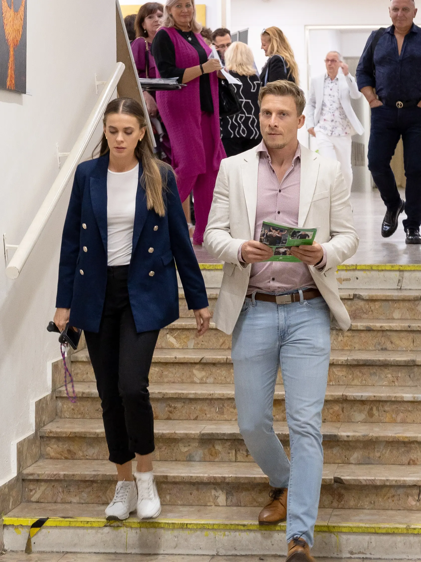 Chlapský raj - premiéra hudobnej divadelnej komédie v bratislavskom kultúrnom dome Ružinov. Na snímke je Dominika Richterová a Juraj Bača.