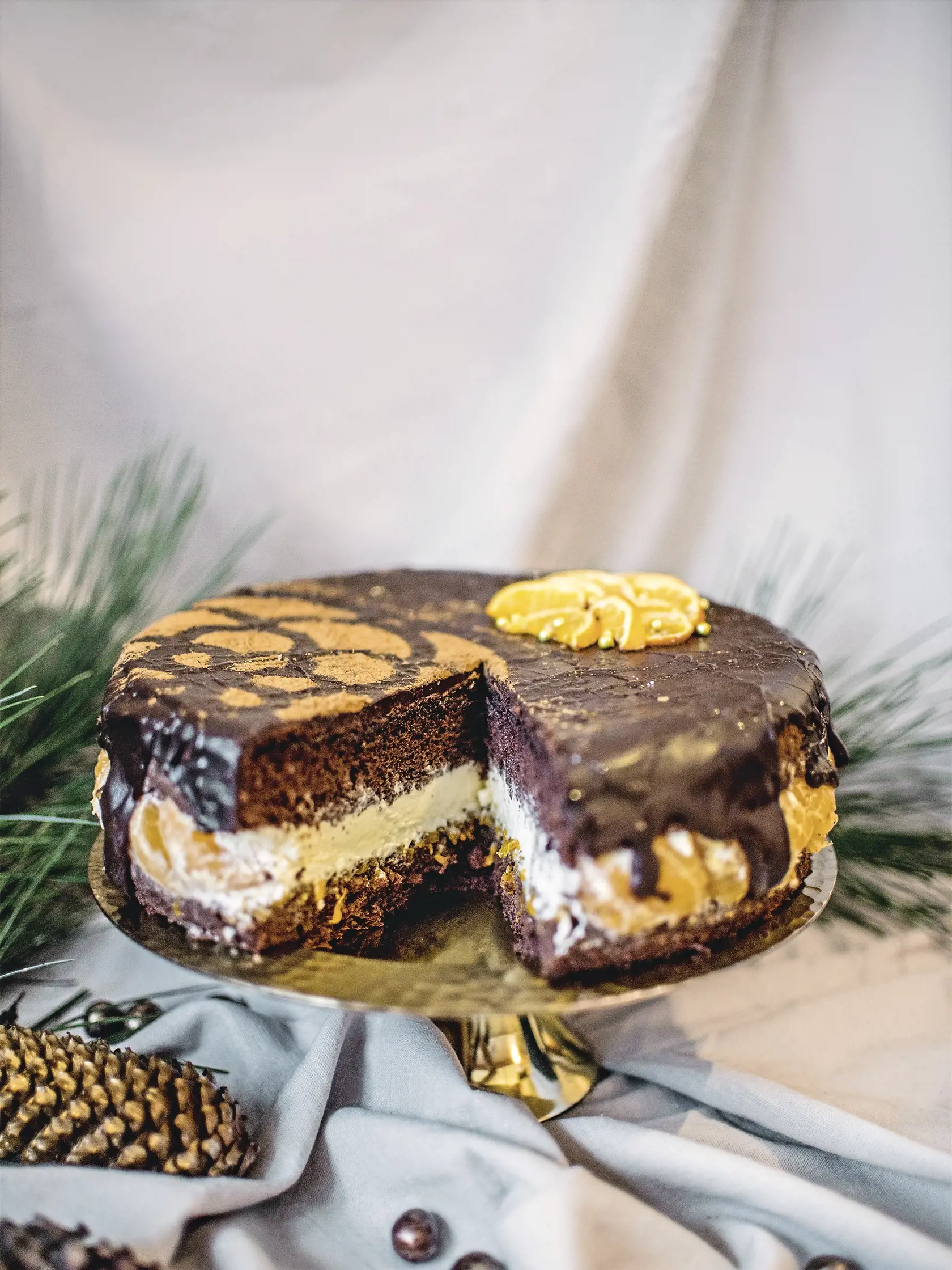 Mandarínkovo-čokoládová torta