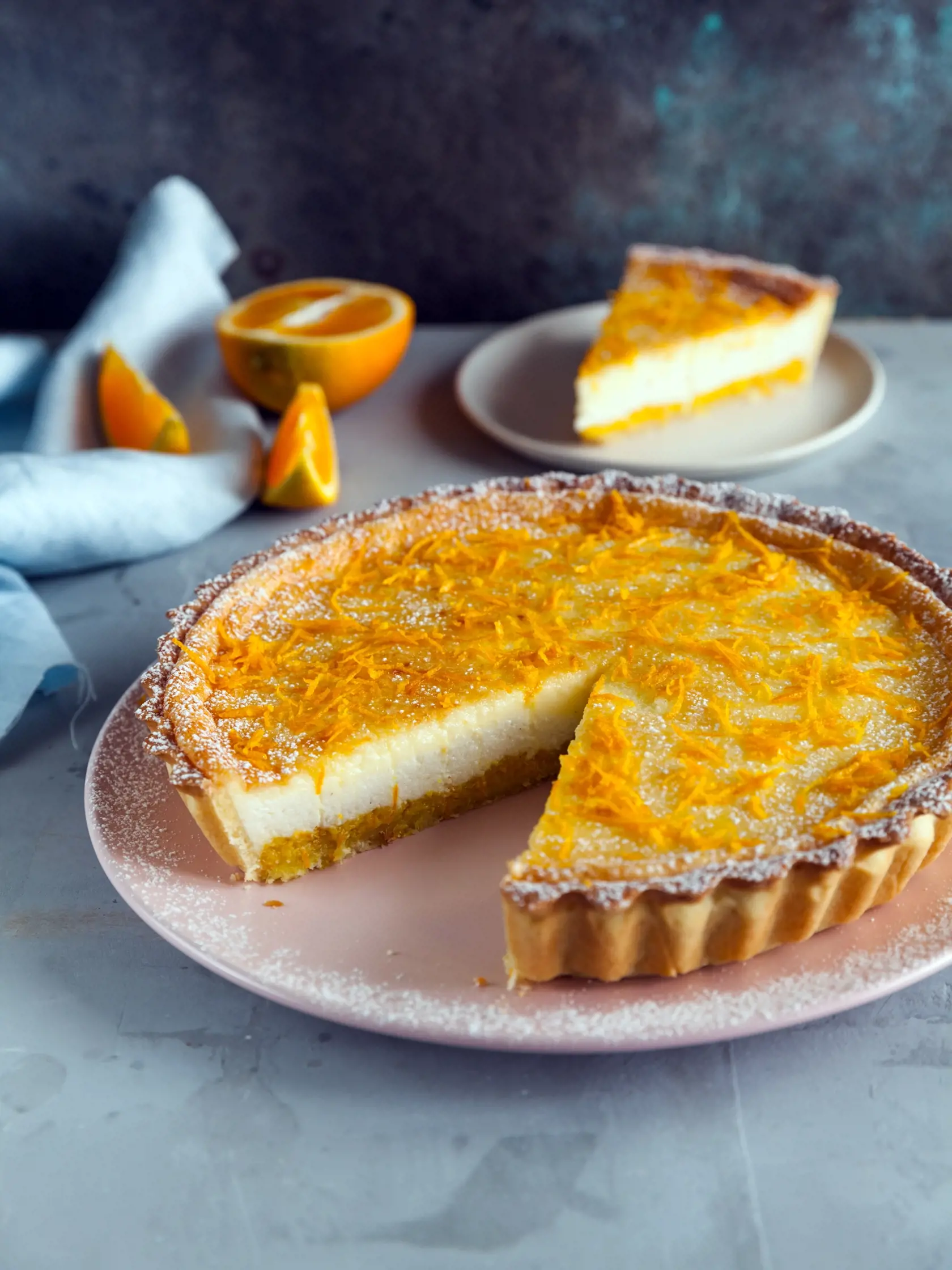 Tart s pomarančovou plnkou