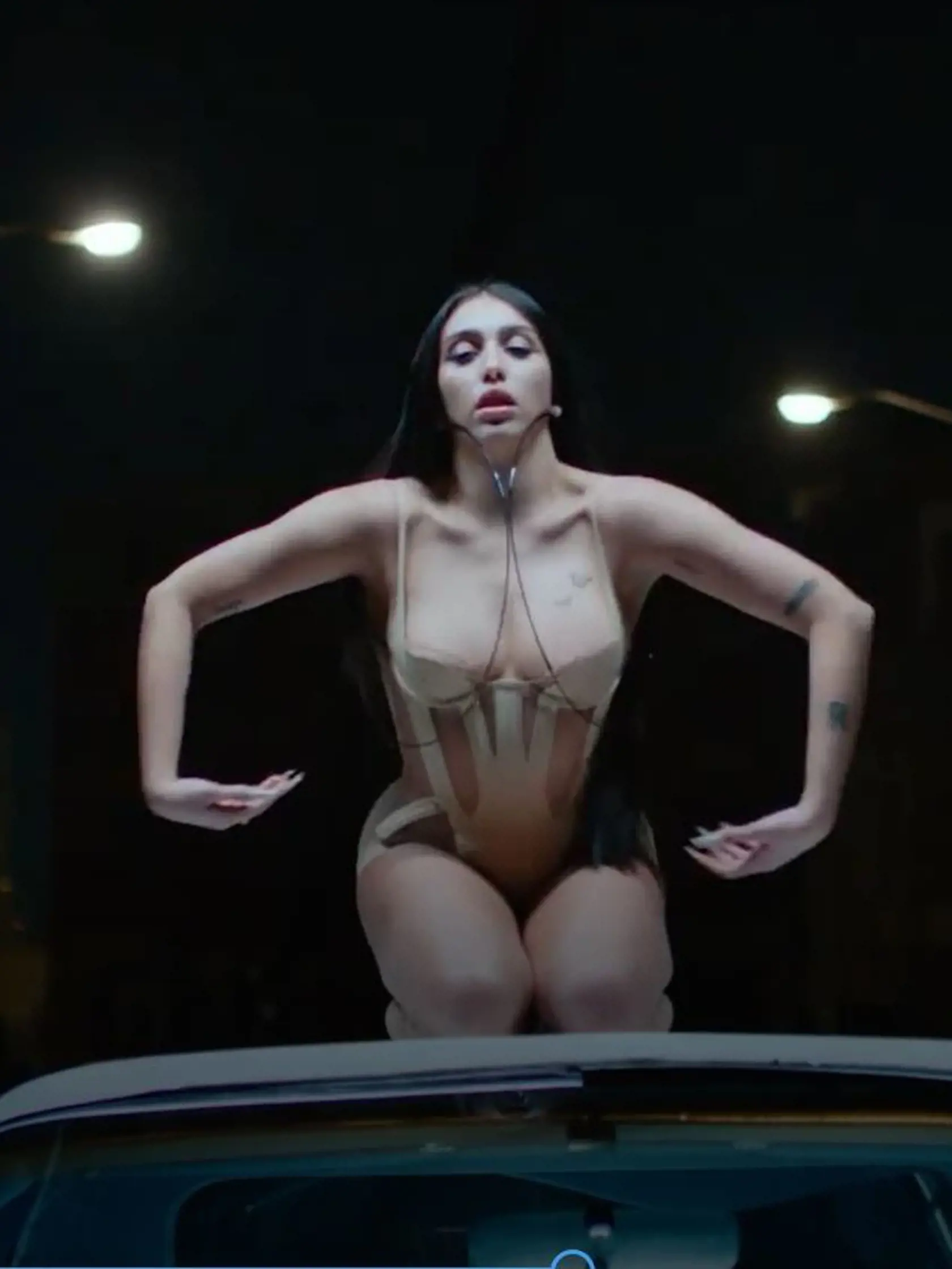 Nechýbali ani roztiahnuté nohy či vyšpúlený zadok. Celkovo tak video vzbudilo skôr dojem reklamy na striptízový klub, než na značku spodnej bielizne.