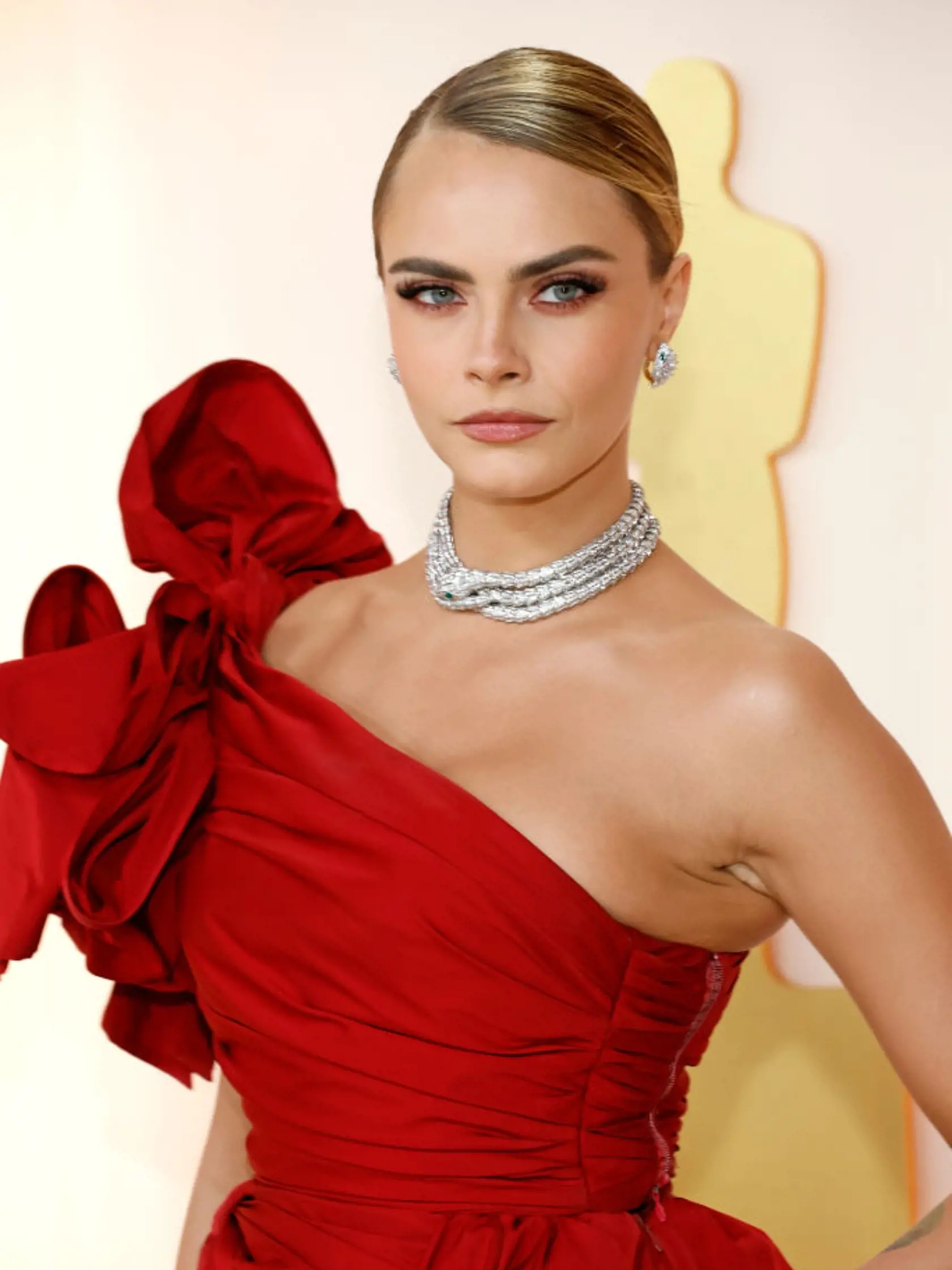 Modelka a herečka Cara Delevingne na tohtoročných Oscaroch