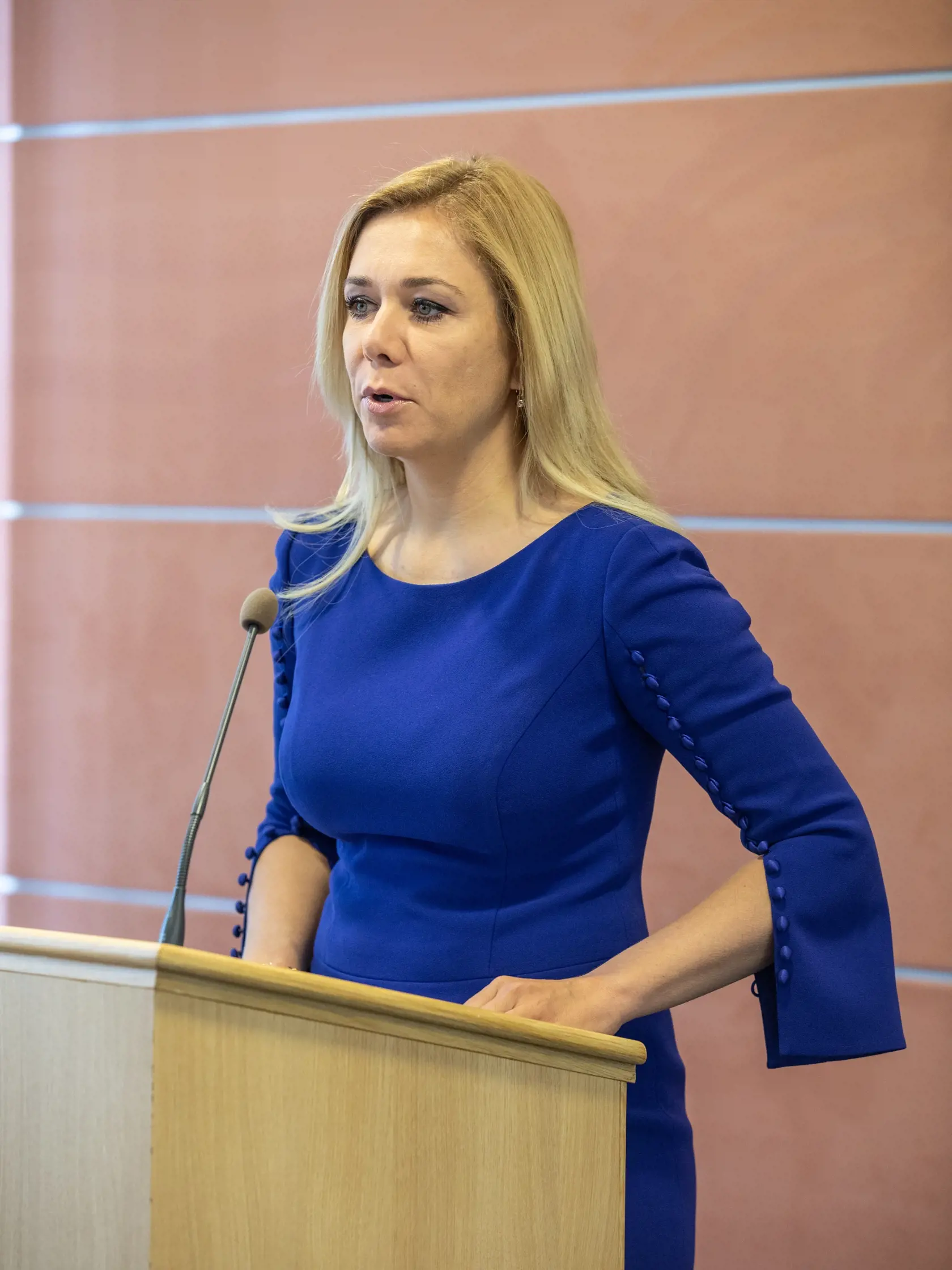„Dress code političky vychádza s prihliadnutím na jej vek, farbu vlasov a postavu, čo pani Saková s prehľadom zvláda. Vždy má perfektný účes,“ nešetrila chválou Holubová. „V jej prípade prevládajú rôzne odtiene modrej farby, ktorá symbolizuje dôveryhodnosť a signál dobrej vôle, šaty klasického francúzskeho štýlu, doplnené farebnými, alebo telovými lodičkami,“ uviedla tiež Holubová.