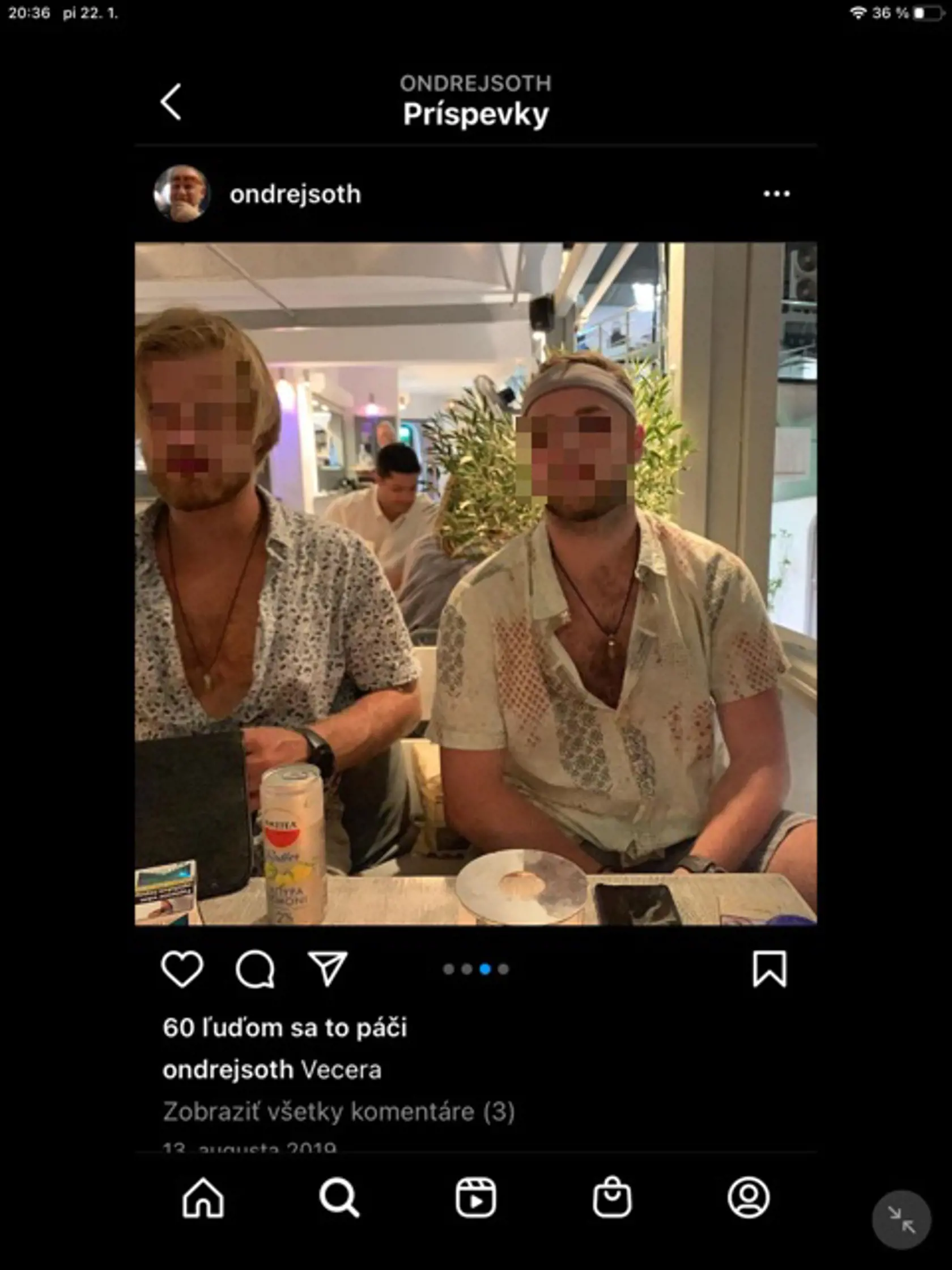 Ondrej Šoth bol v trojici na dovolenke so svojimi dvomi tanečníkmi baletu.