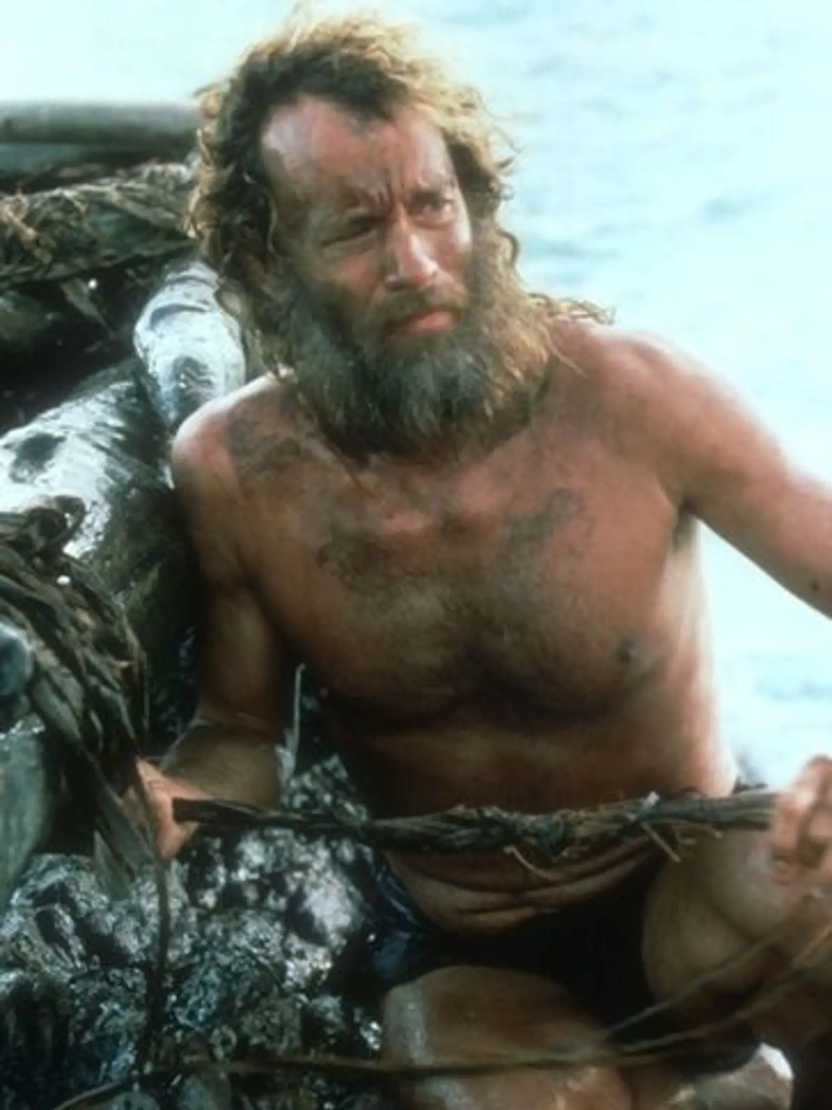 Tom Hanks vo filme Stroskotanec (r. 2000).
