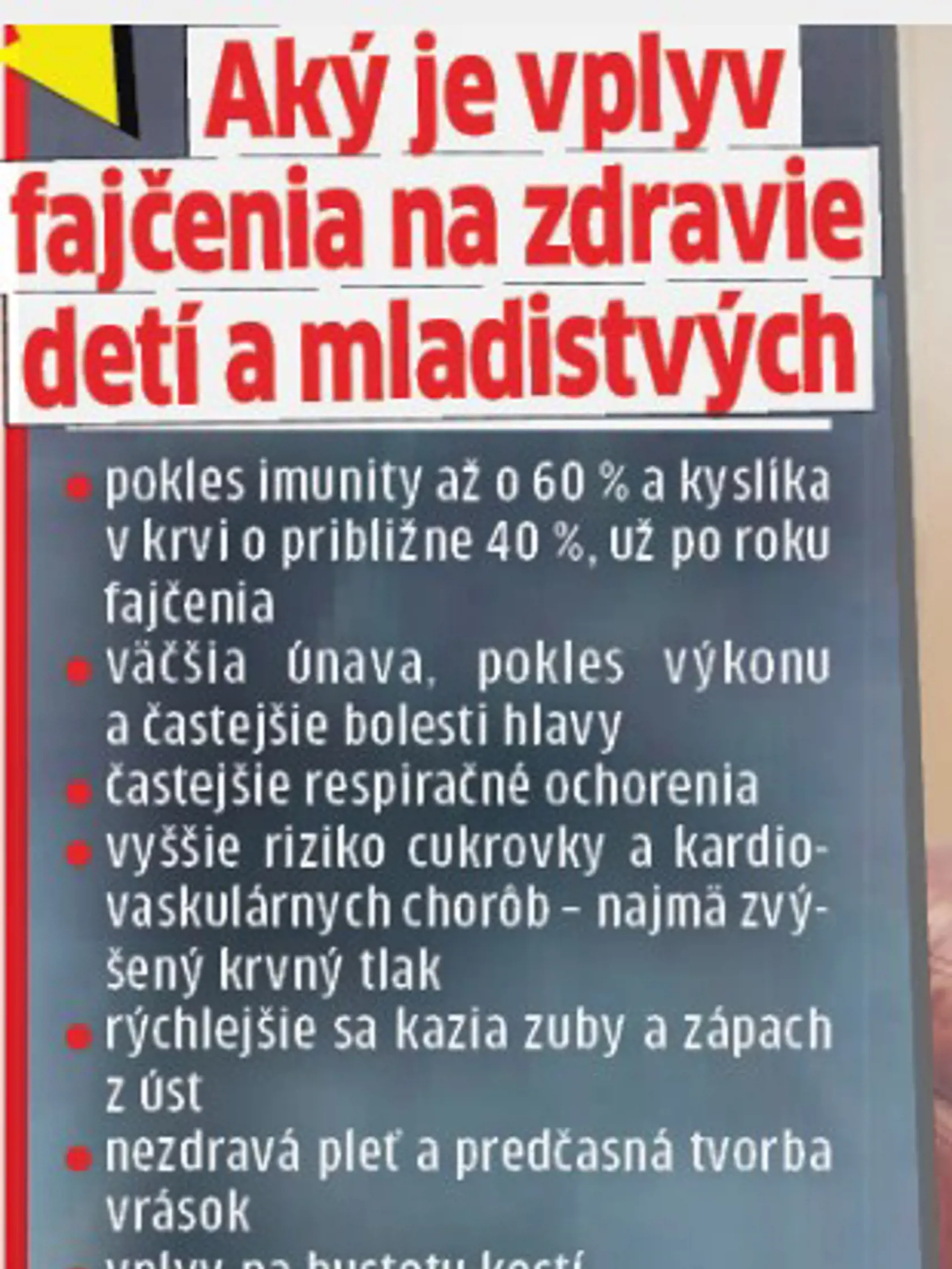 Aký je vplyv fajčenia na zdravie detí?