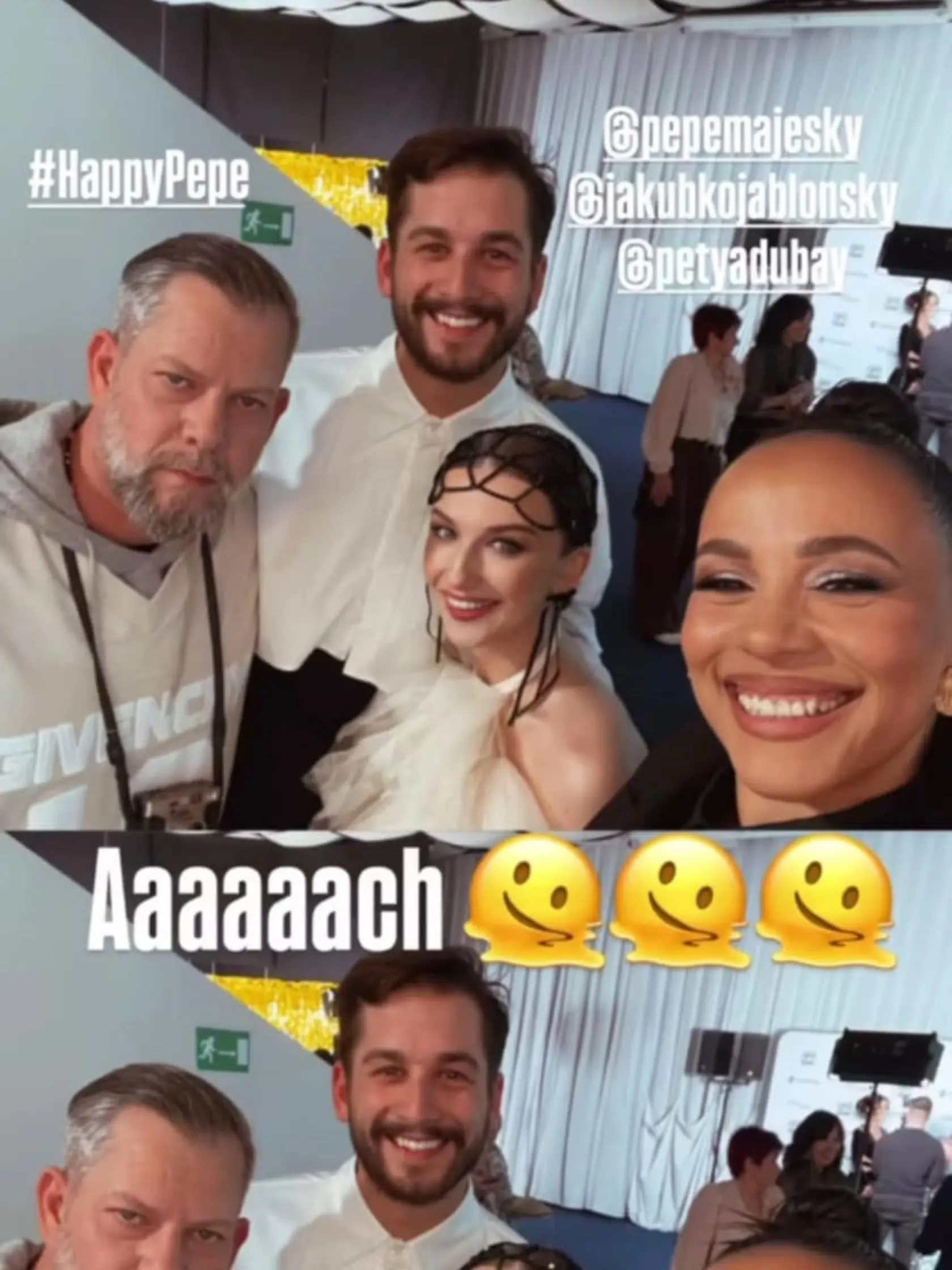 Pepe Majeský, Jakub Jablonský, Petra Dubayová a Tina na šiestom prenose Let´s Dance. 