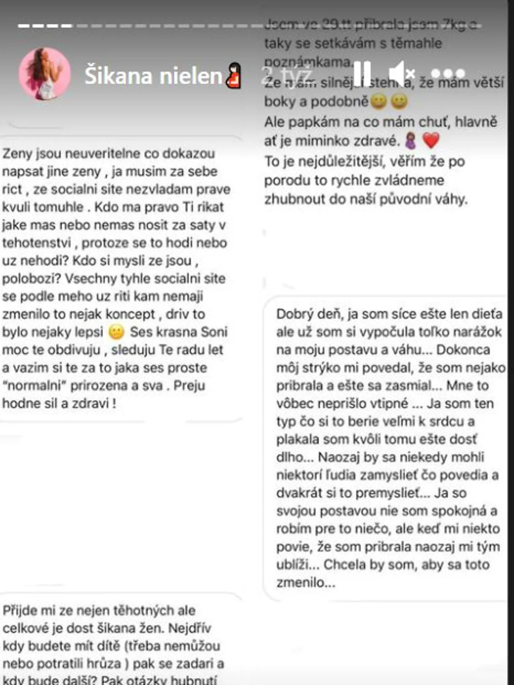 Reakcie fanúšičok Soni Skoncovej na urážlivé slová sledovateľky.