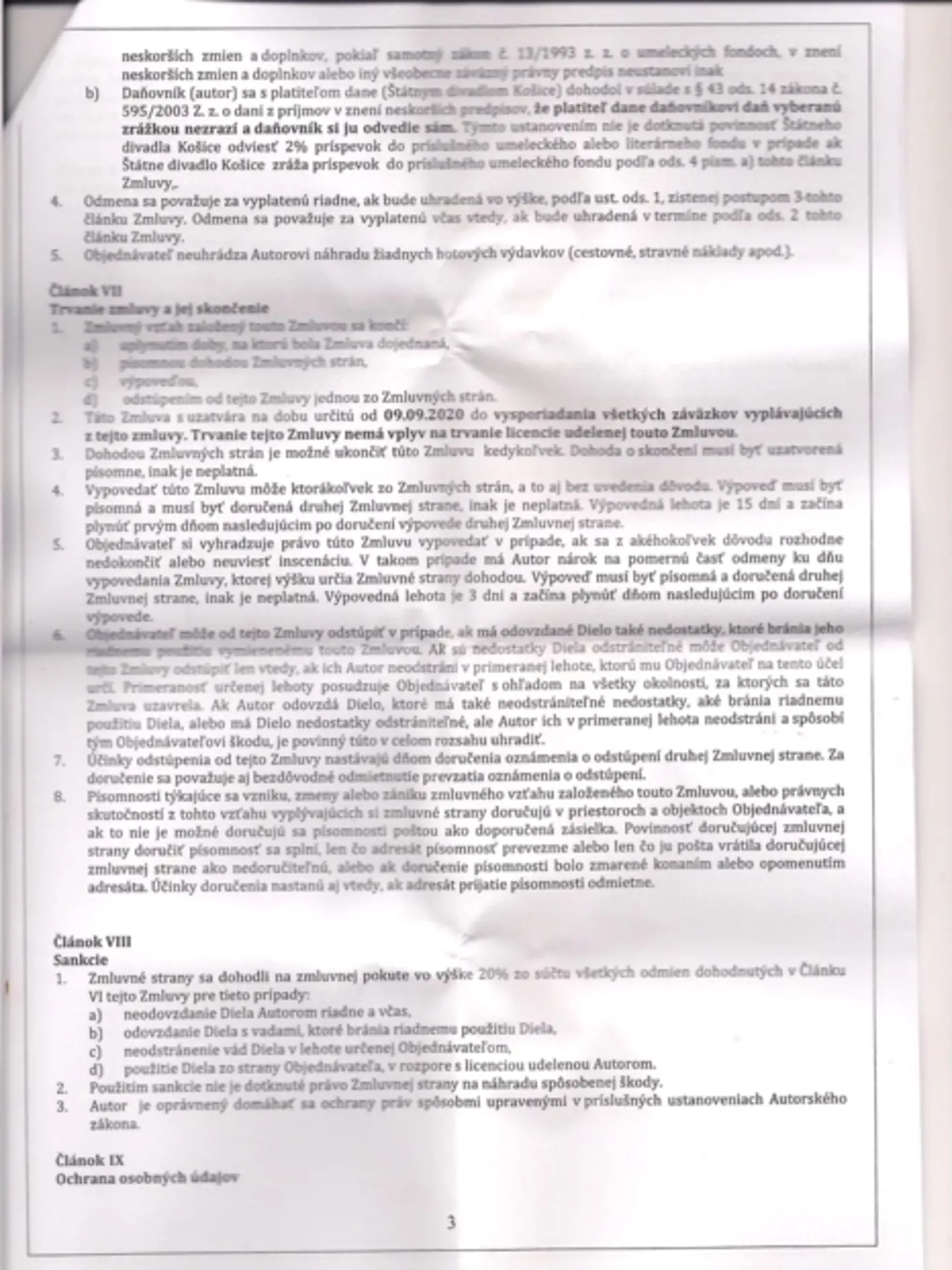 Zmluva medzi ŠD a dodávateľom prác.