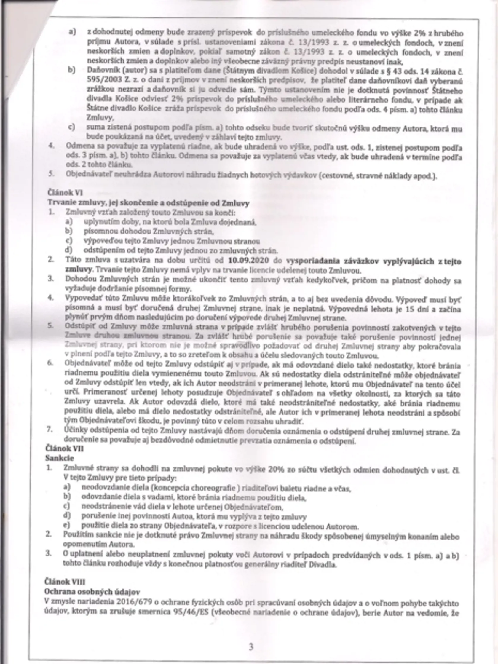 Zmluva medzi ŠD a jej zamestnancom.