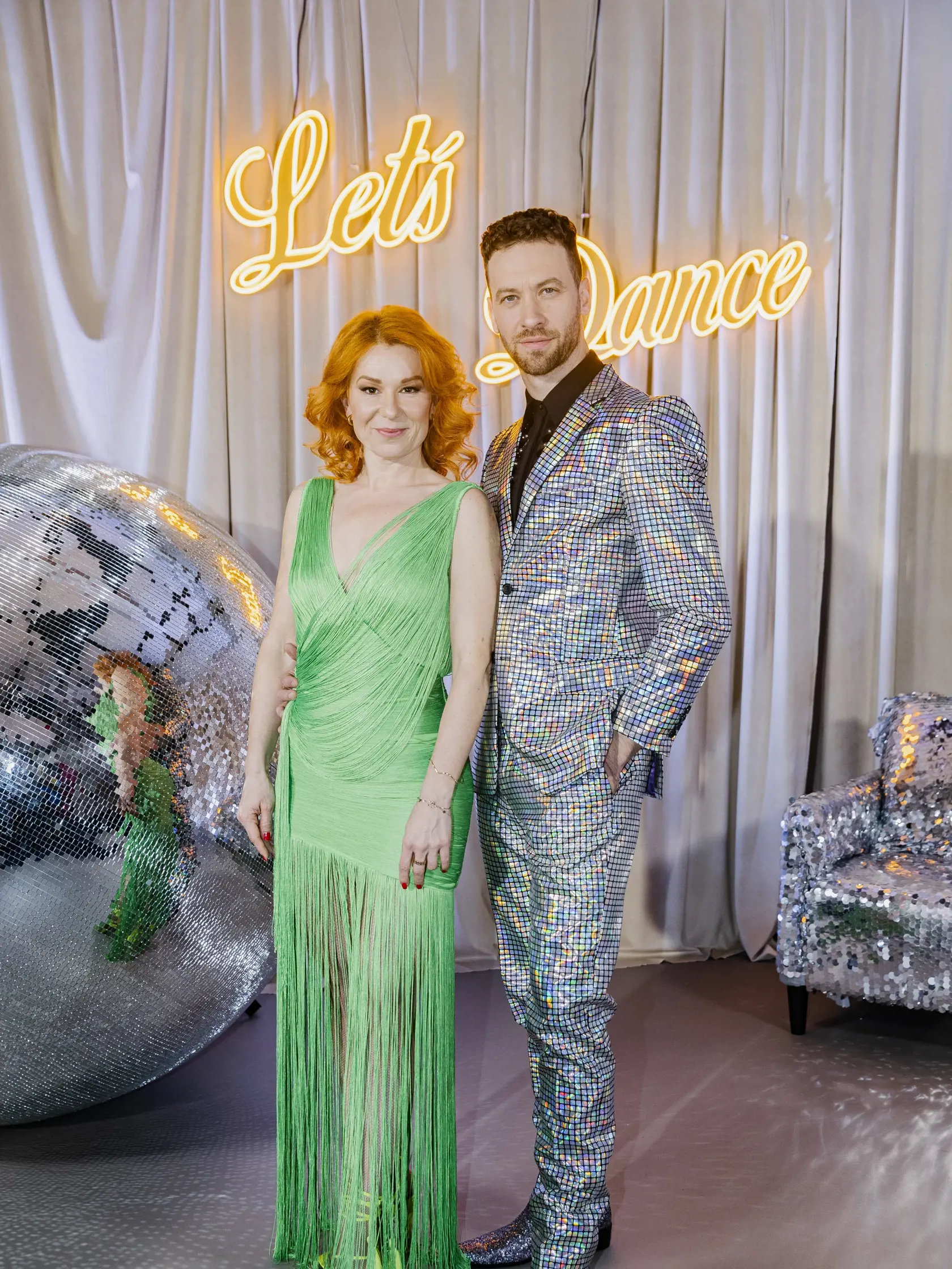 Na snímke Helena Krajčiová a Fabio Belucci počas predstavenia poroty a tanečných párov súťaže TV Markíza Let´s Dance 2023.