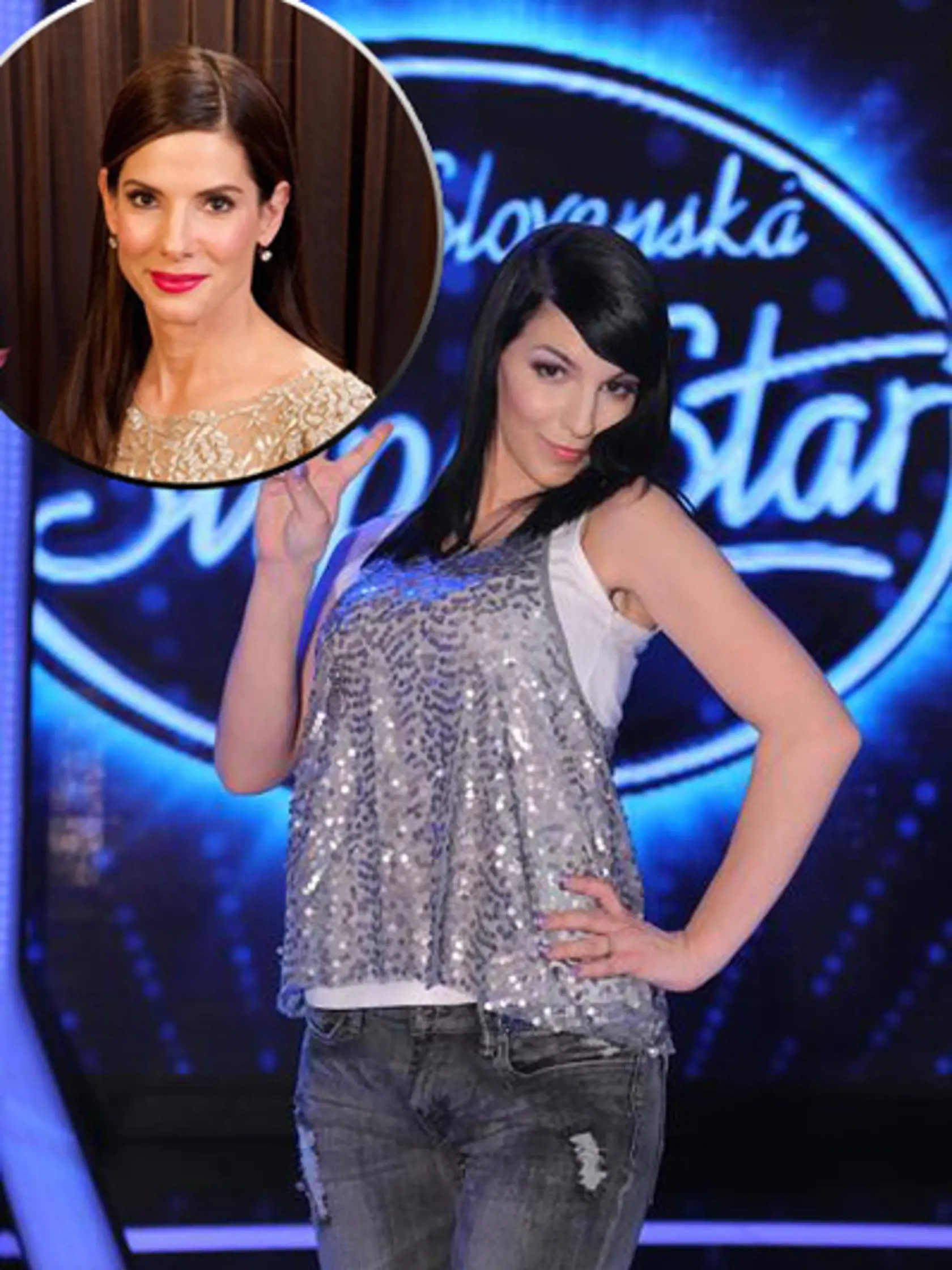 Aneta
Salačová. V krúžku: Sandra
Bullock