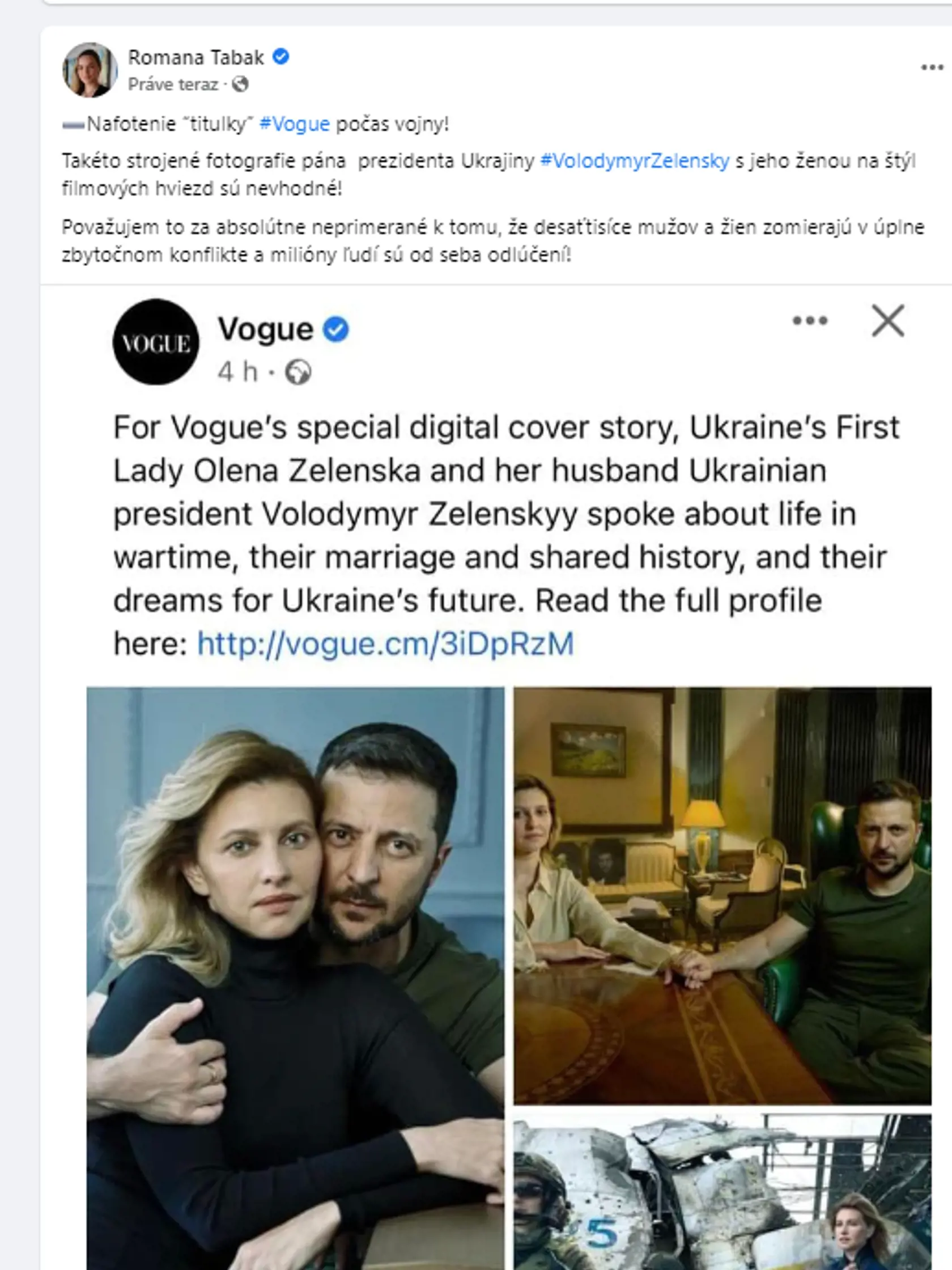 Romana Tabák nešetrila kritikou na adresu prestížneho módneho magazínu...