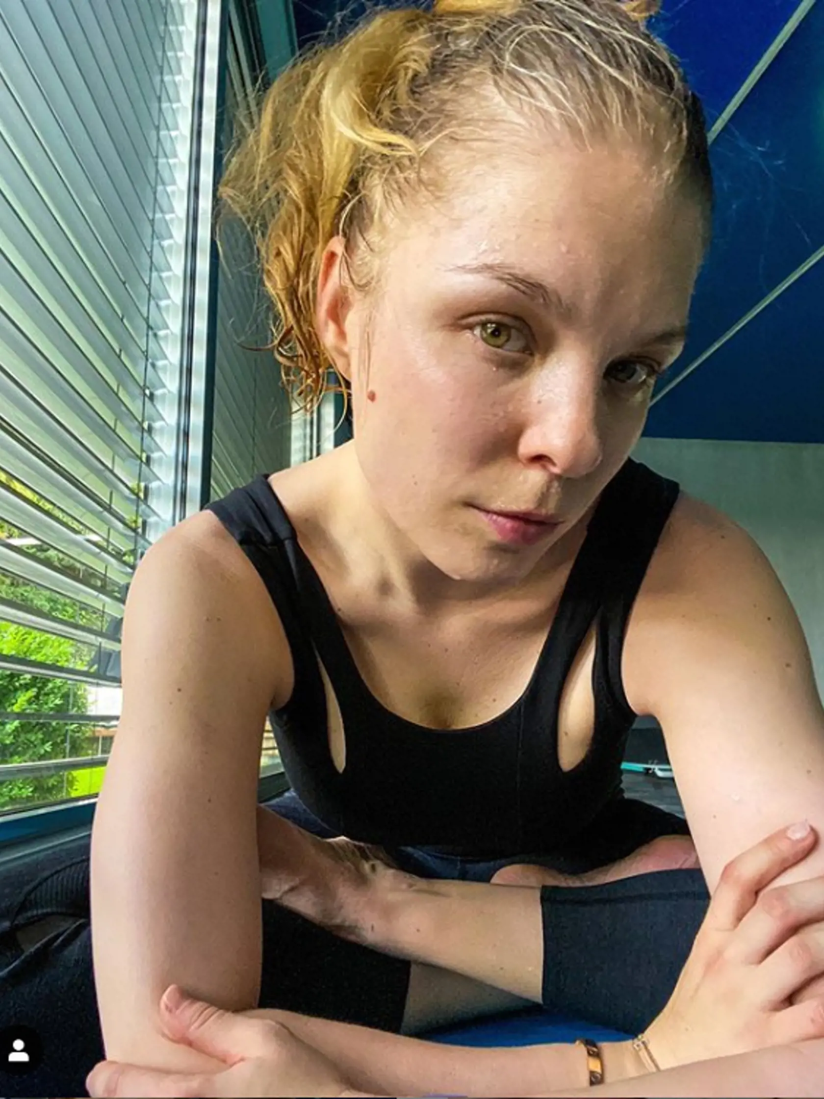 Veronika Cifrová Ostrihoňová tesne po docvičení.
