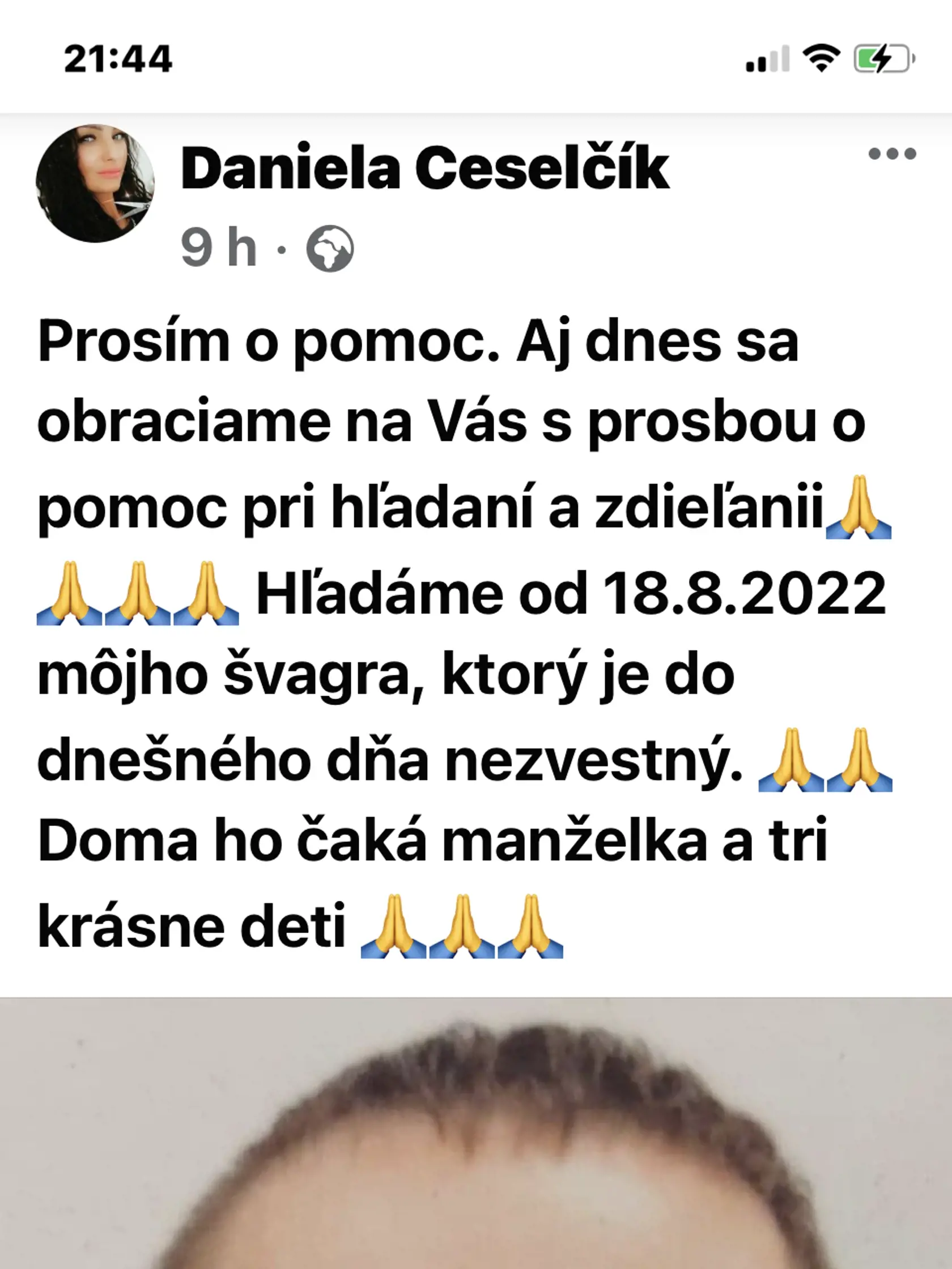 Výzva na pomoc pri hľadaní  nezvestného Patrika.