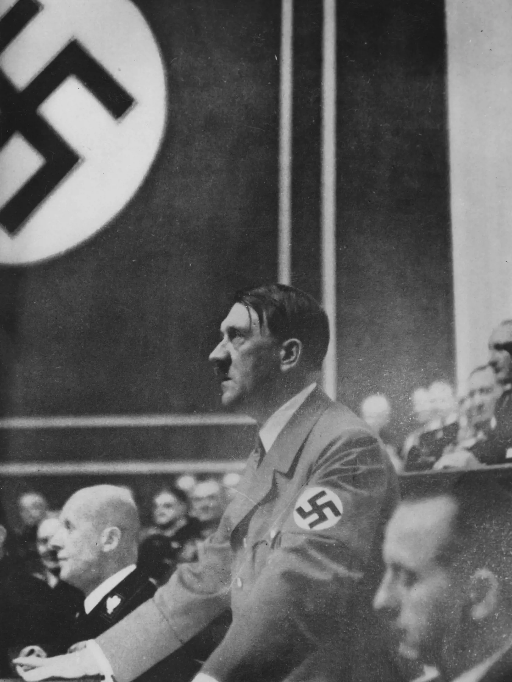 German Chancellor Adolf Hitler (1889 - 1945) announces the foundation of a greater Germany at a session of the German Reichstag in Berlin, 1938. (Photo by Evans/Three Lions/Hulton Archive/Getty Images)