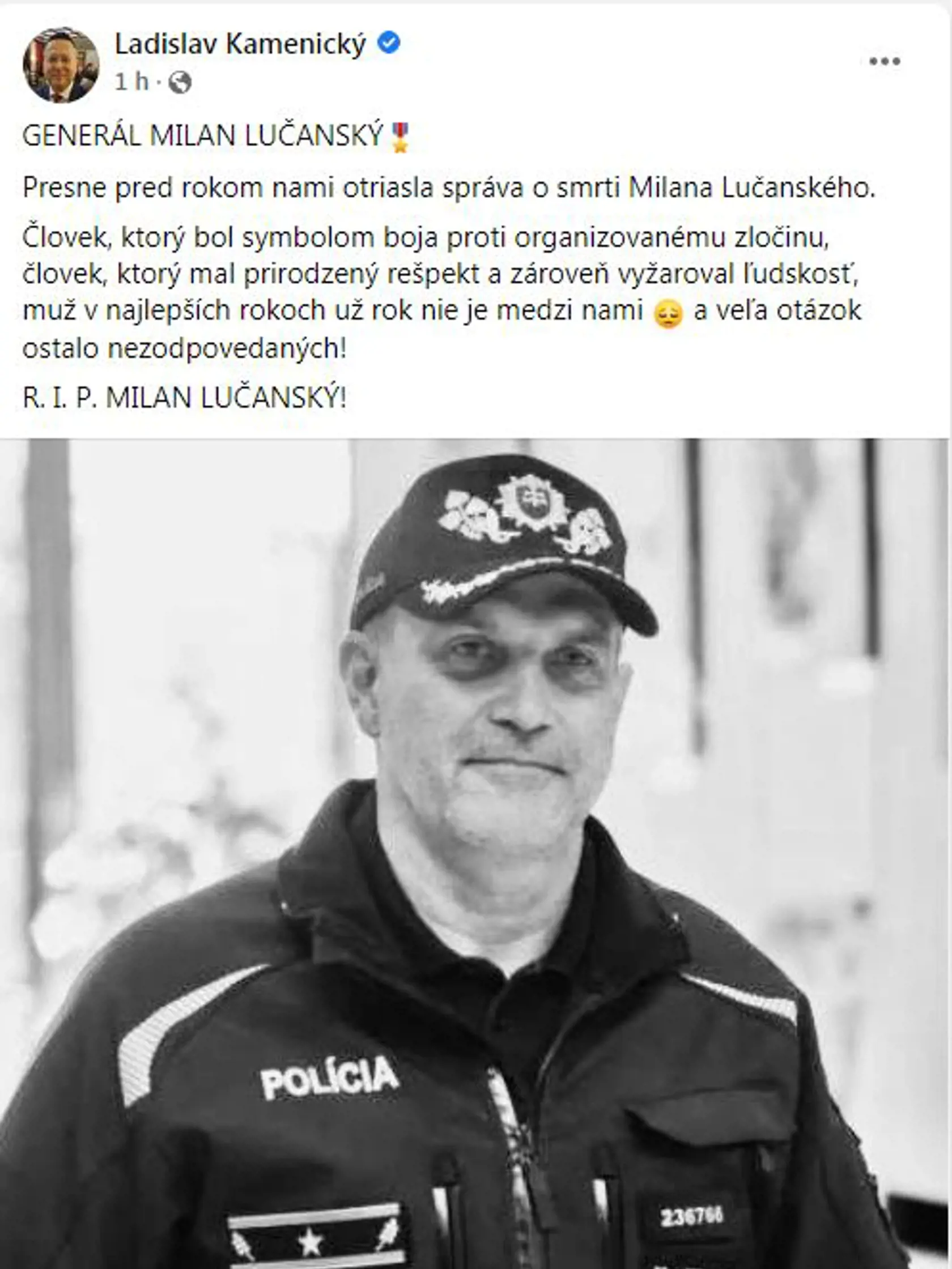 Dojímavé slová na sociálnej sieti zverejnil aj exminister Kamenický.
