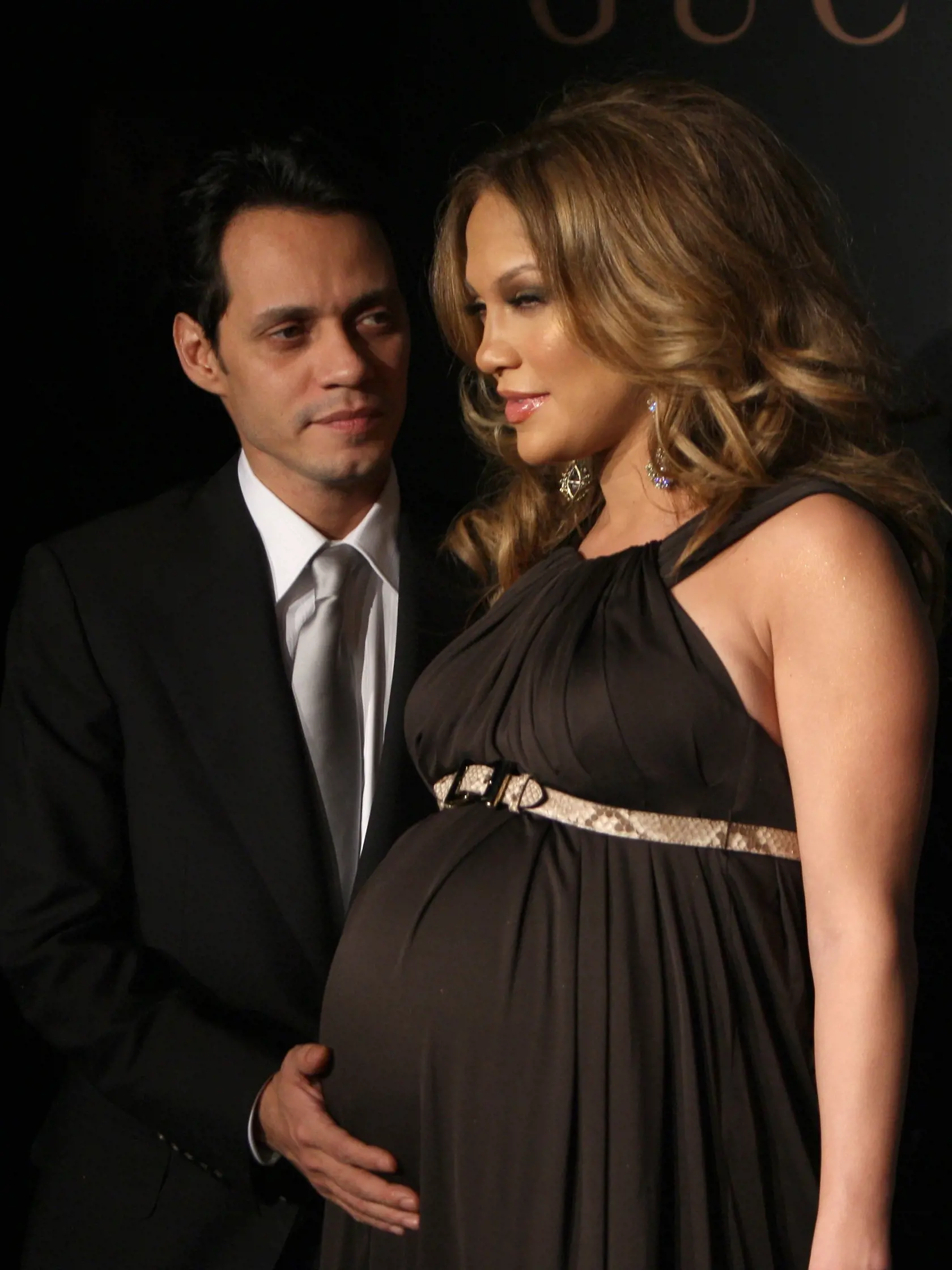 Marc Anthony a tehotná Jennifer Lopez na fotke z roku 2008