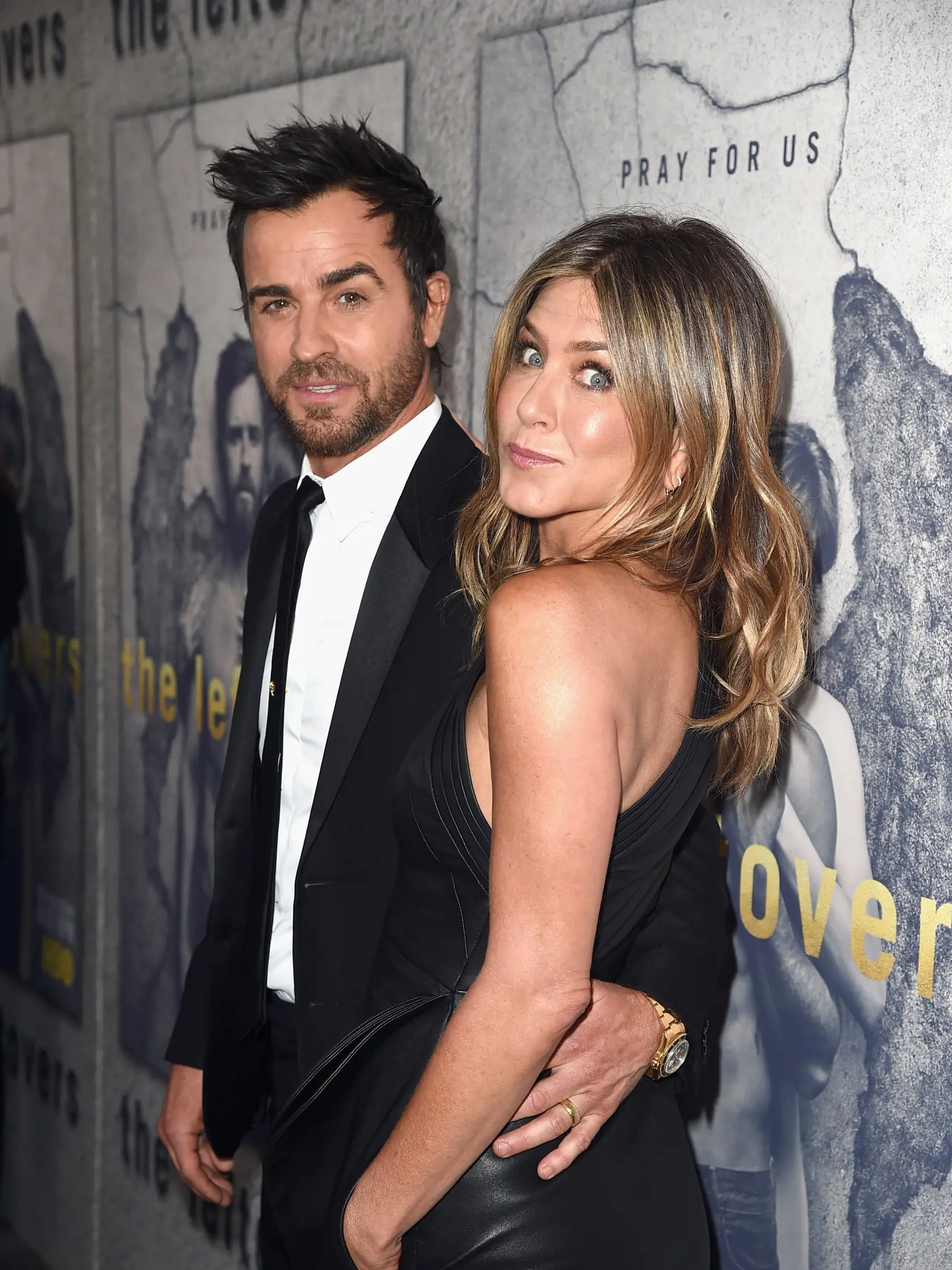 LOS ANGELES, CA - APRIL 04:  Actors Justin Theroux and Jennifer Aniston attend the premiere of HBO's "The Leftovers" Season 3 at Avalon Hollywood on April 4, 2017 in Los Angeles, California.  (Photo by Kevin Winter/Getty Images)