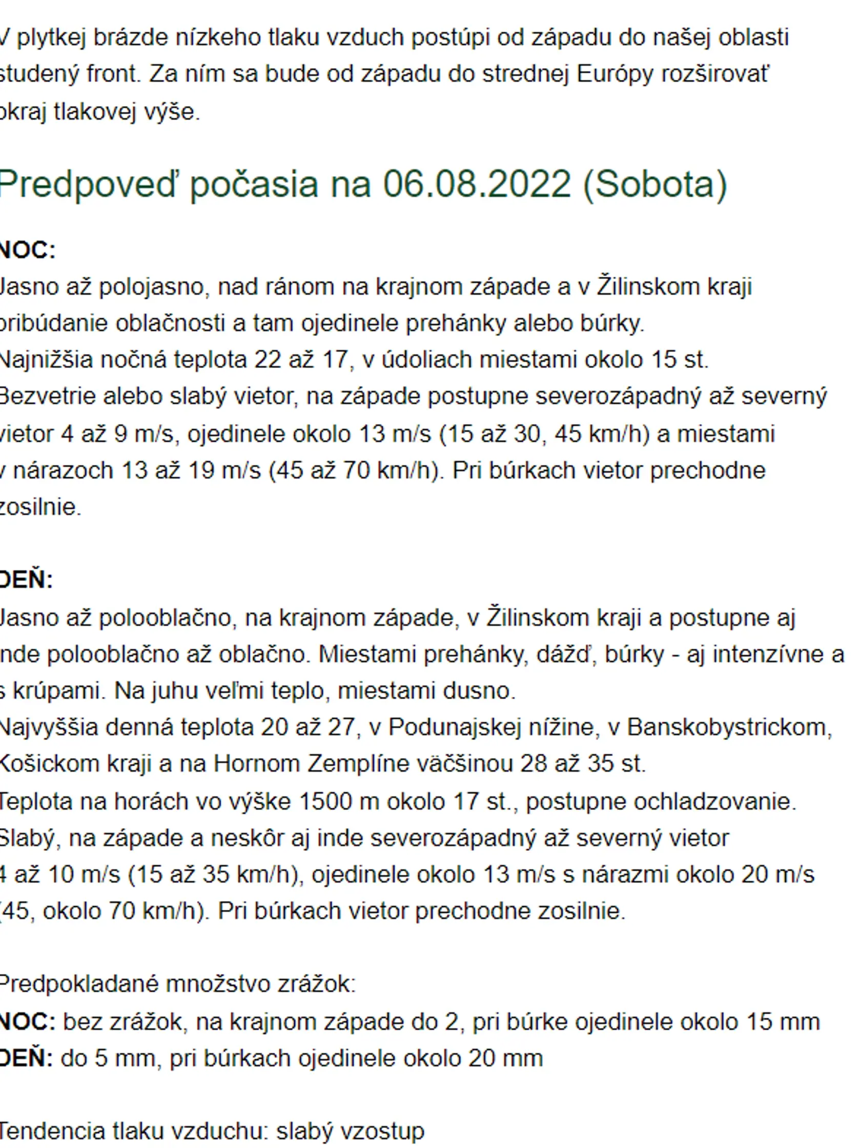 Predpoveď počasia