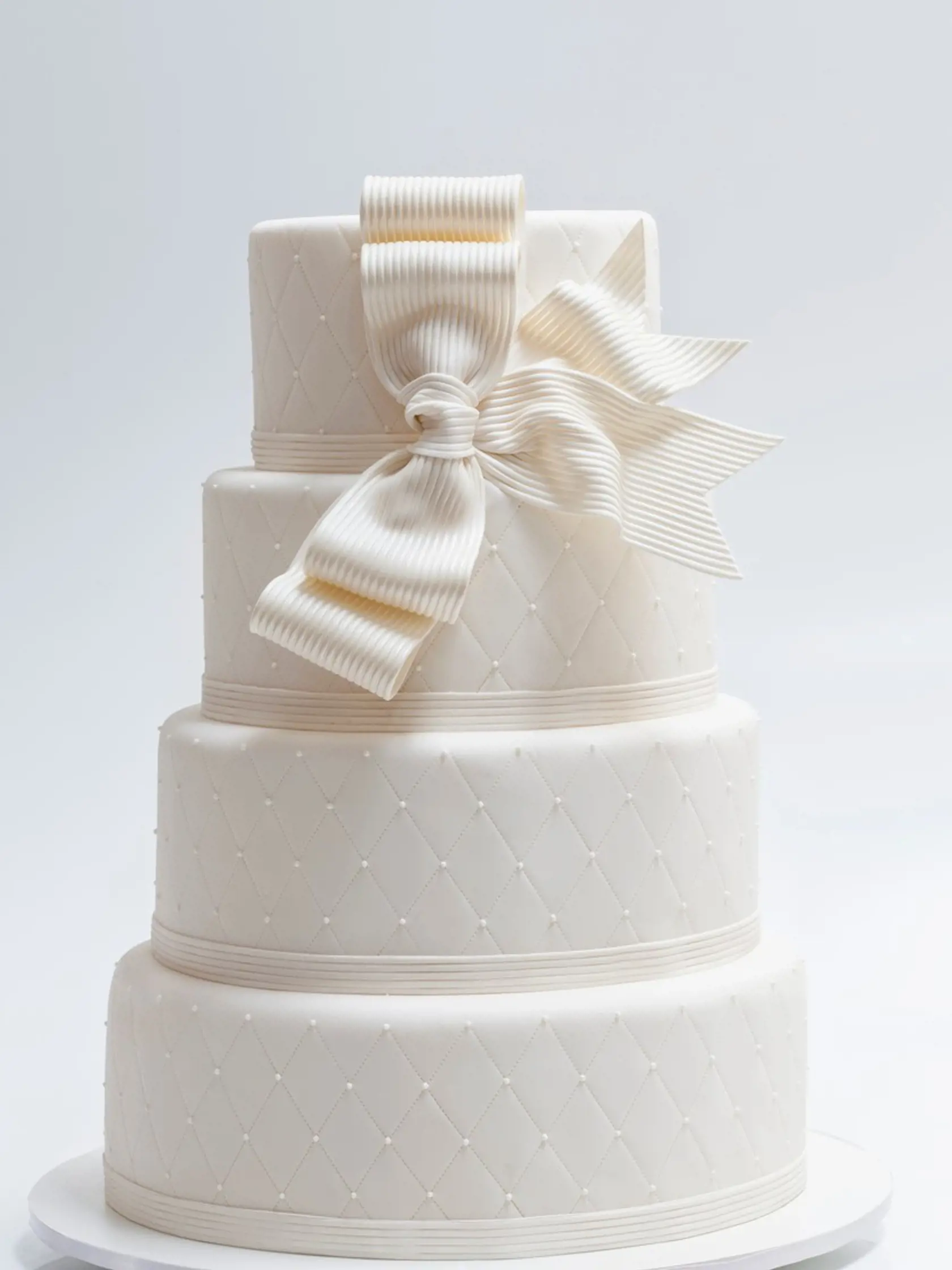 An elegant wedding cake with a white bow, Image: 216442627, License: Royalty-free, Restrictions: , Model Release: no, Credit line: Profimedia, FoodCollection
