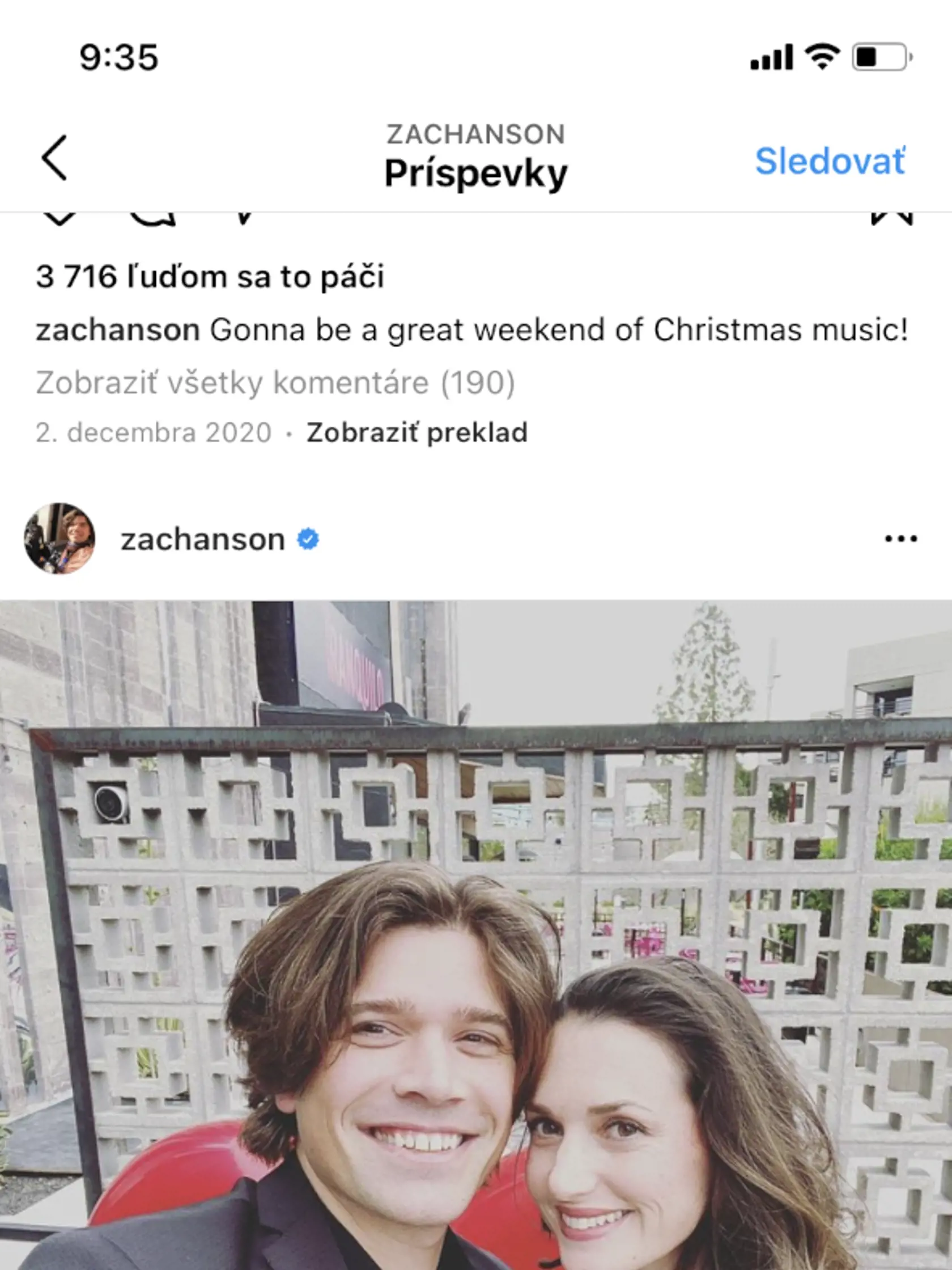 Zac Hanson s manželkou